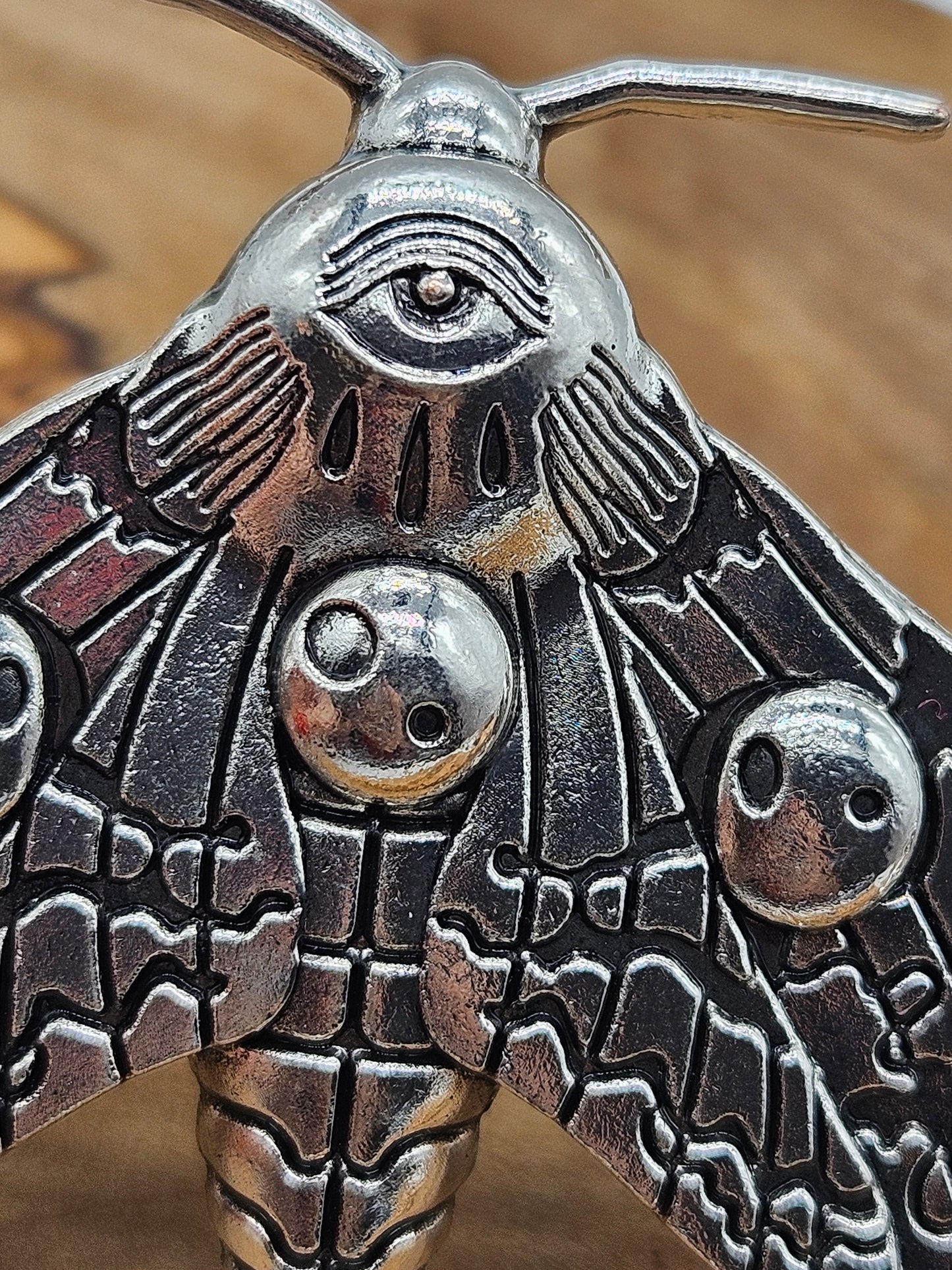 Gothic Hairepin Barrette Moth Dead Head, New