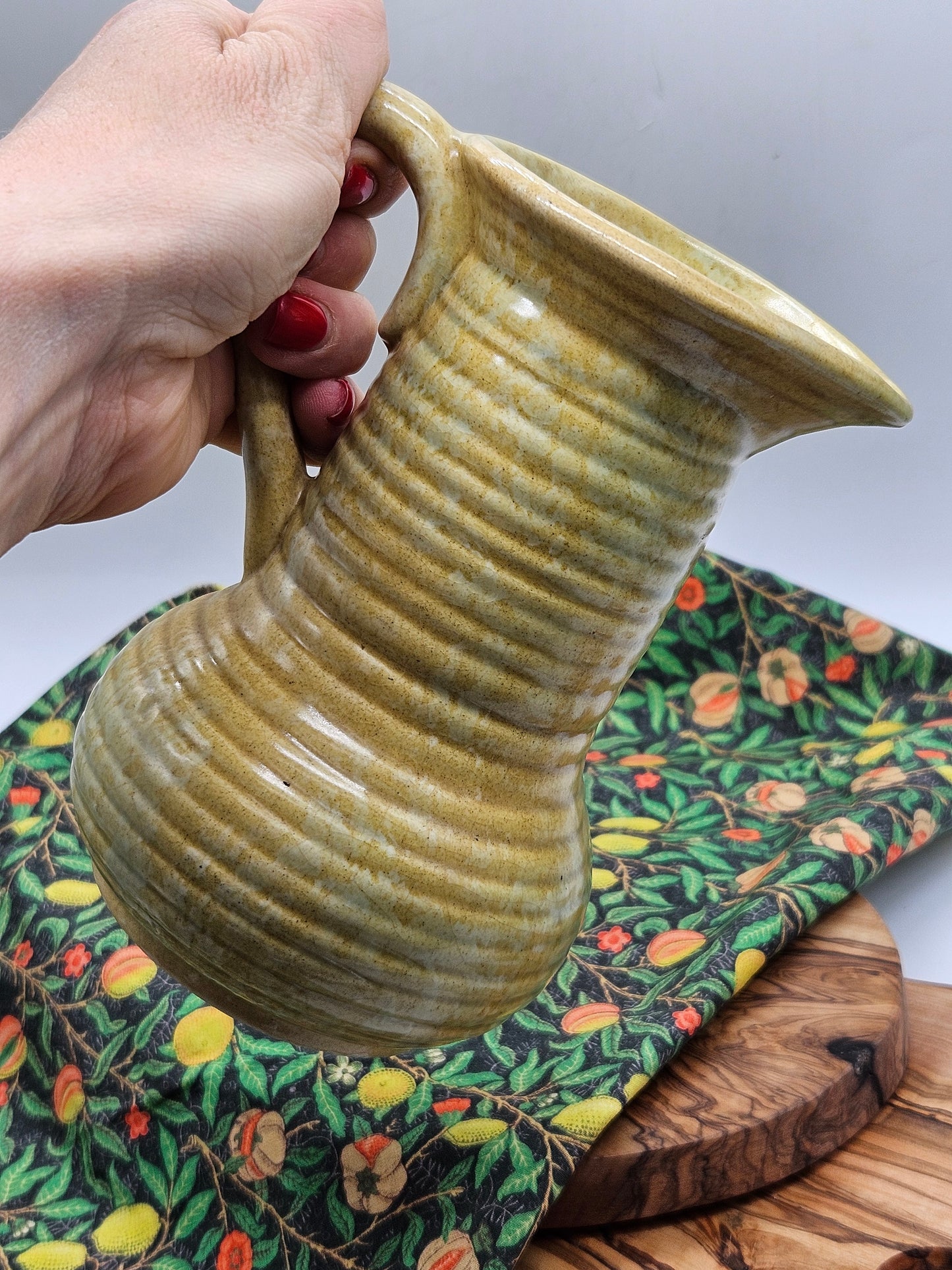 Vintage Studio Pottery Milk Jug, Unusual shape