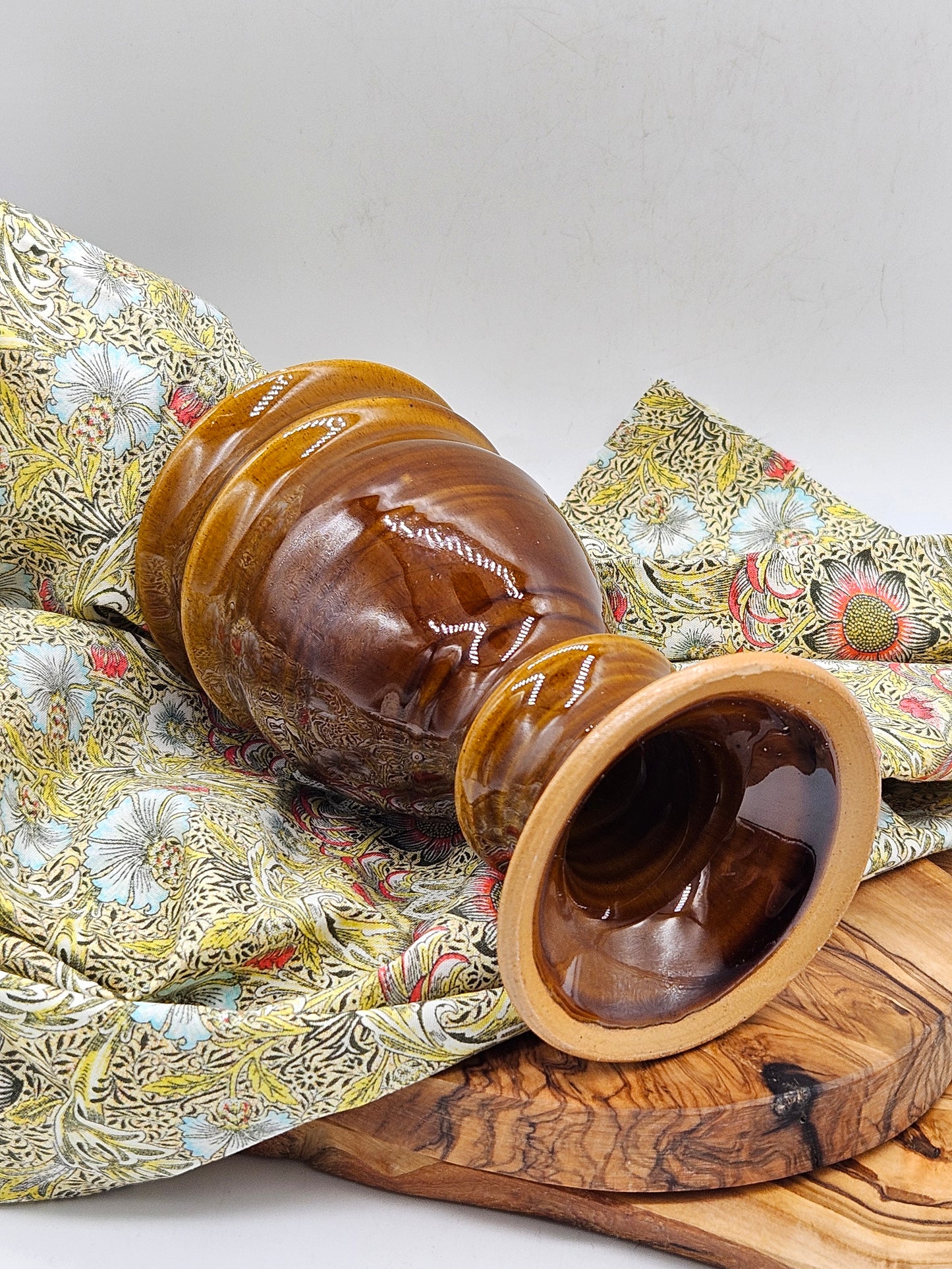 Vintage Brown Glossy finish Studio Potter Goblet
