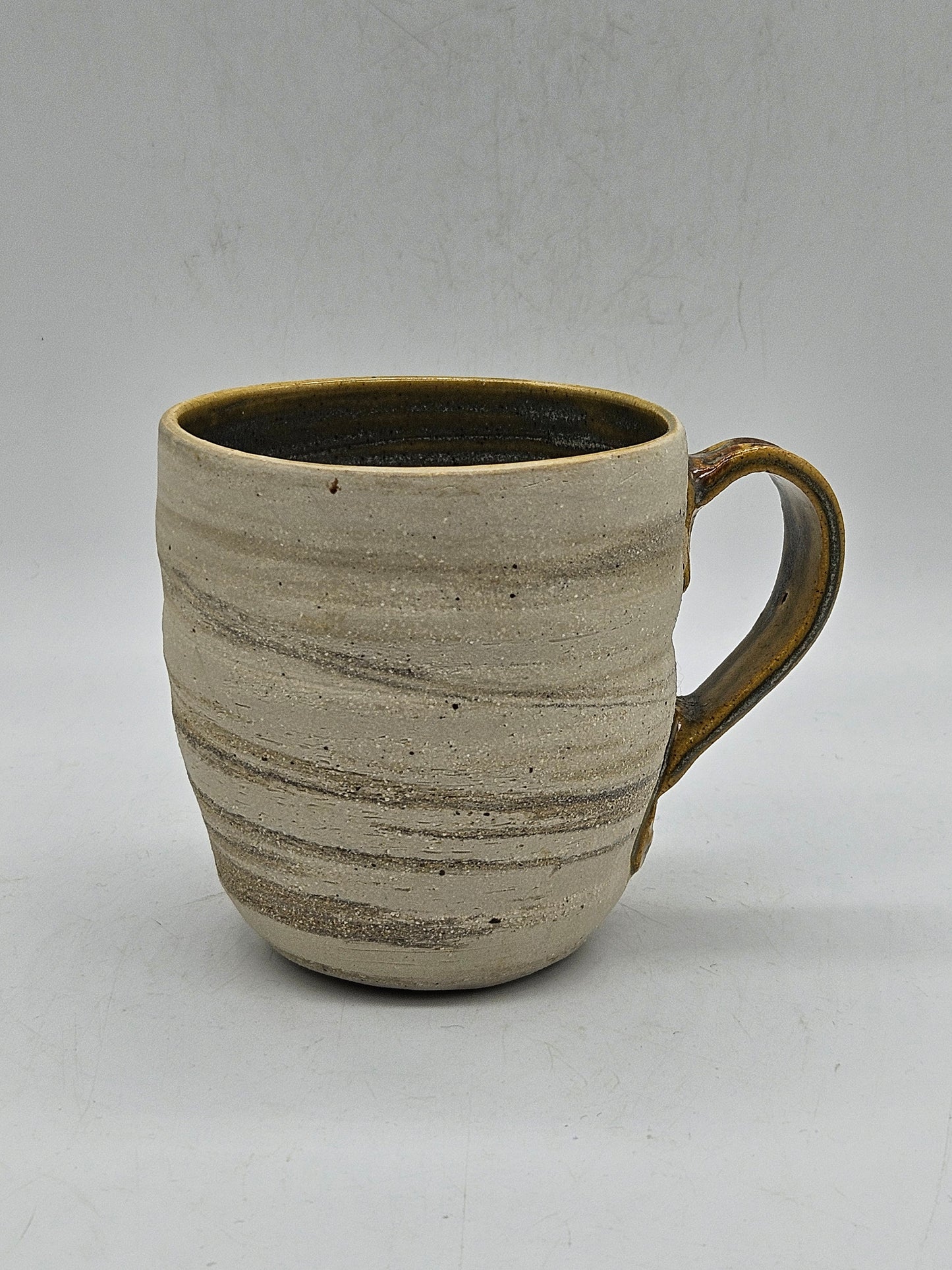 Vintage Studio Pottery Mug with inner glaze, Hand Thrown