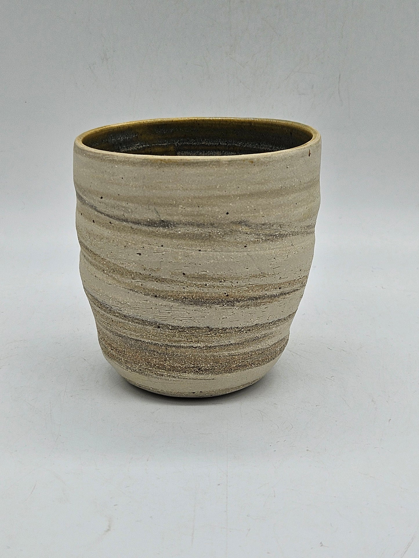 Vintage Studio Pottery Mug with inner glaze, Hand Thrown