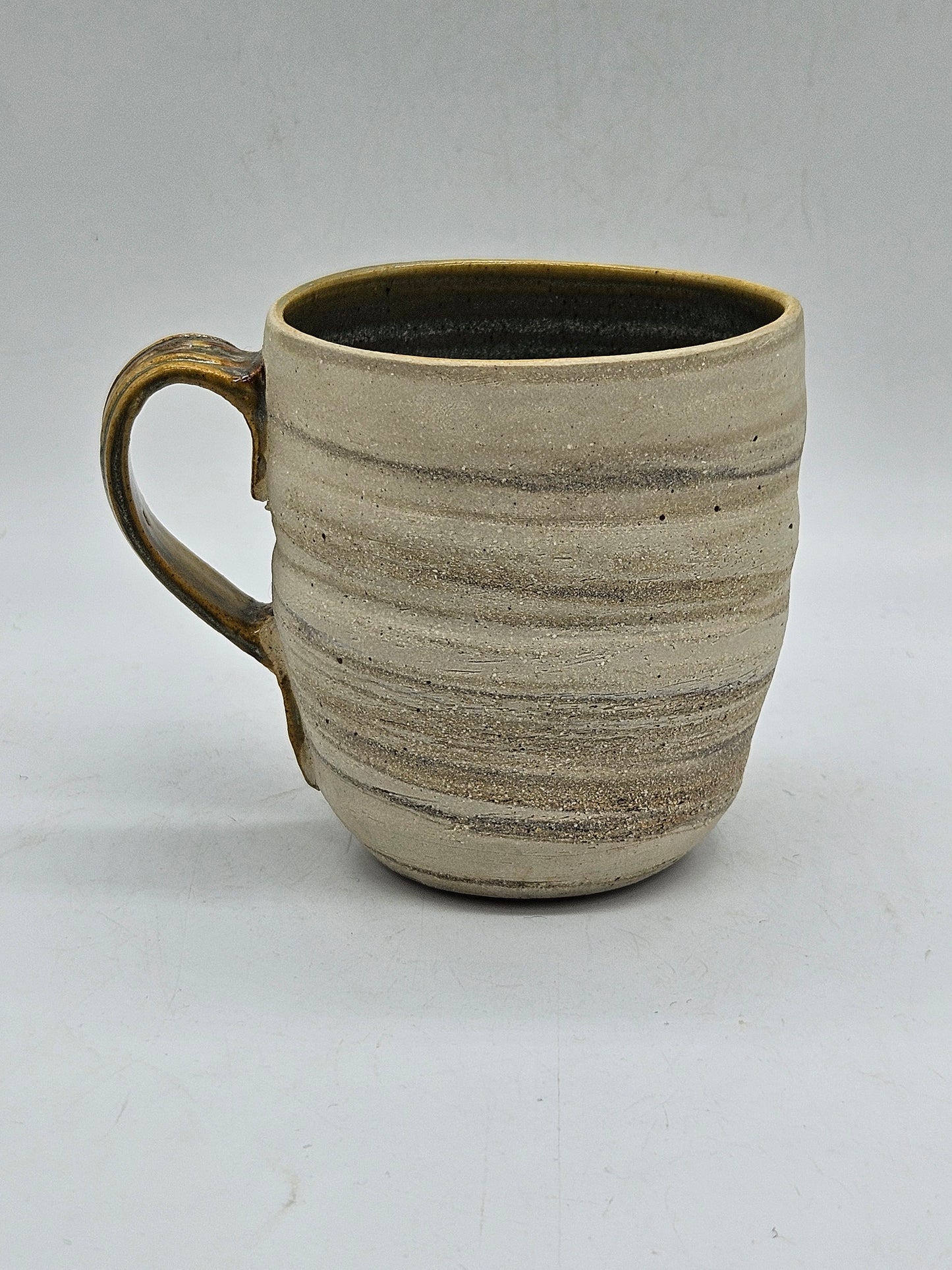 Vintage Studio Pottery Mug with inner glaze, Hand Thrown