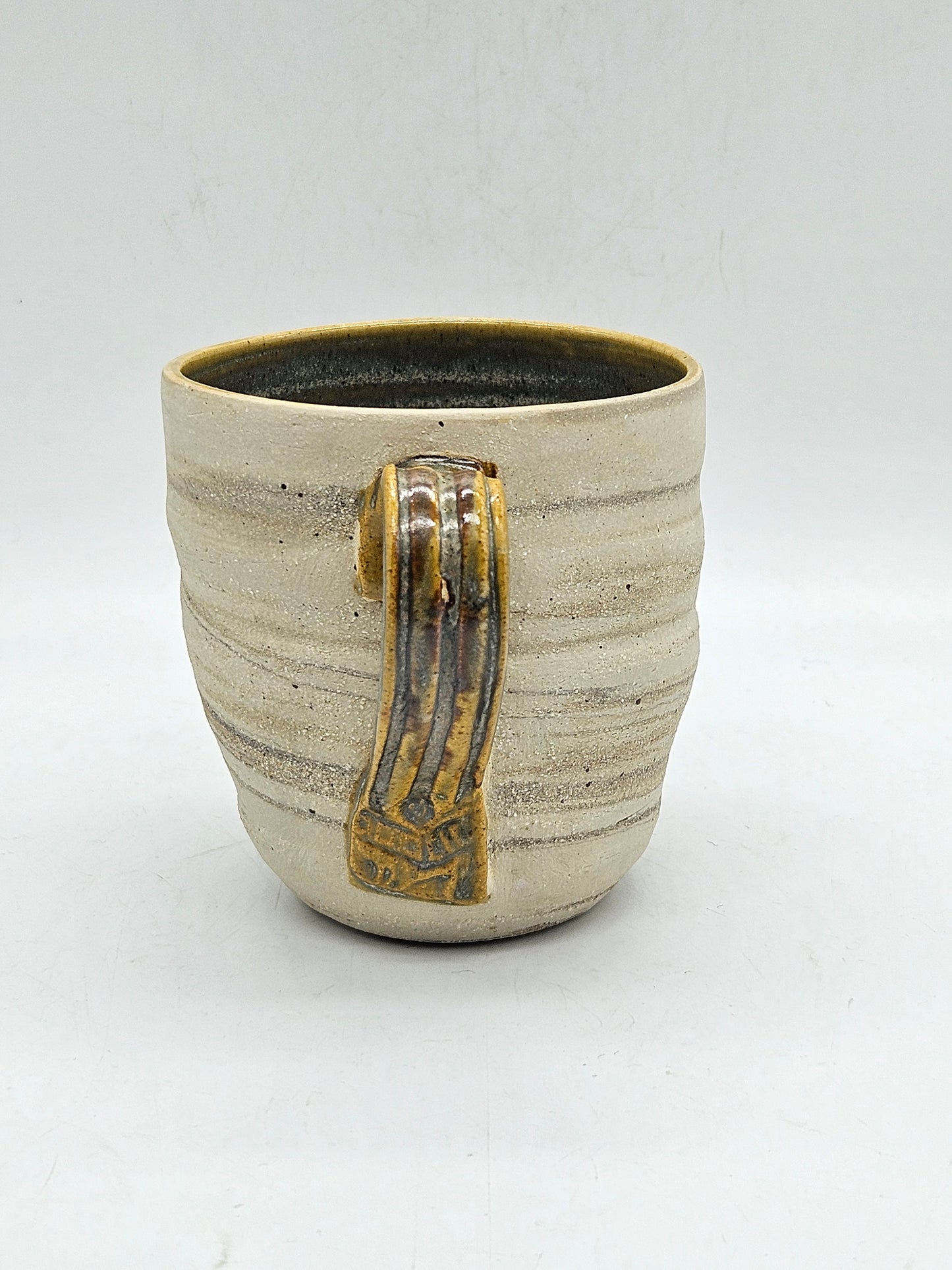 Vintage Studio Pottery Mug with inner glaze, Hand Thrown