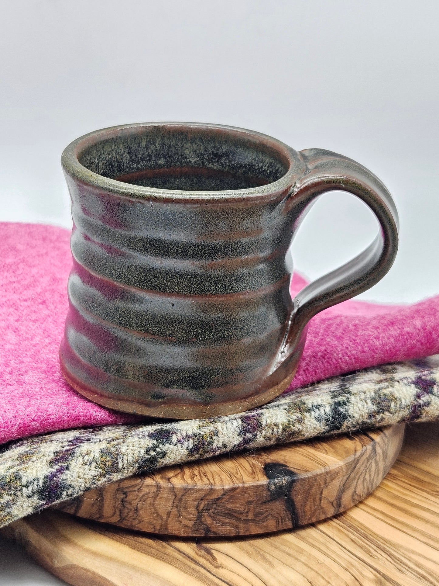 Vintage Studio Pottery Espresso-size Mug, Hand Thrown,