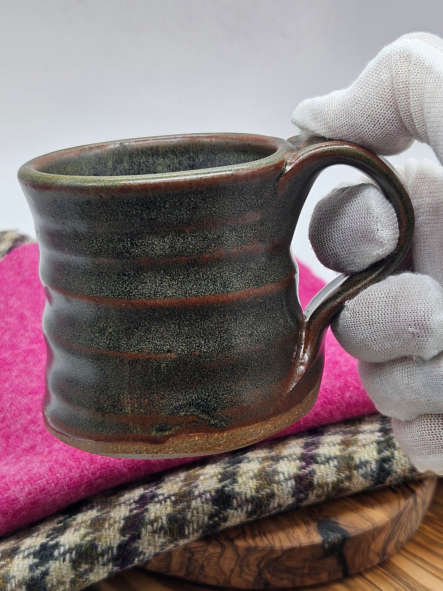 Vintage Studio Pottery Espresso-size Mug, Hand Thrown,