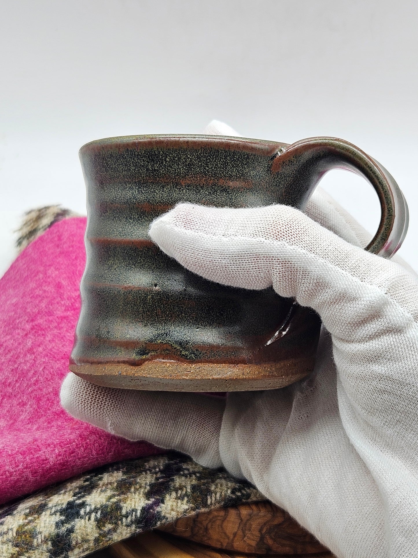 Vintage Studio Pottery Espresso-size Mug, Hand Thrown,