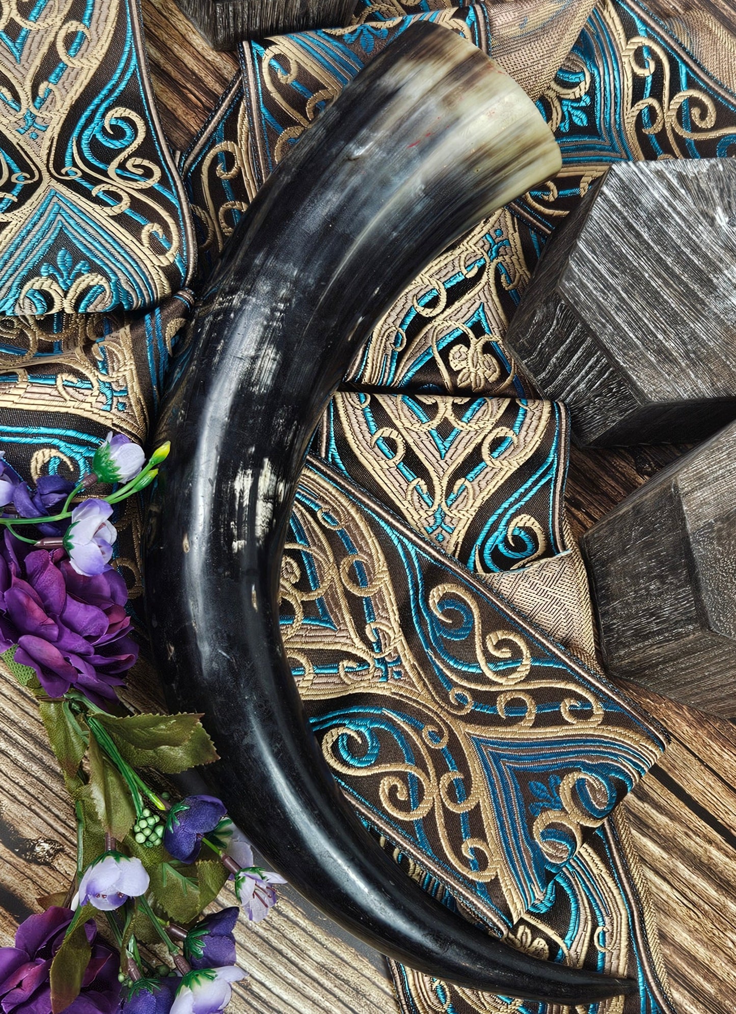 Vintage Large Viking Drinking Horn