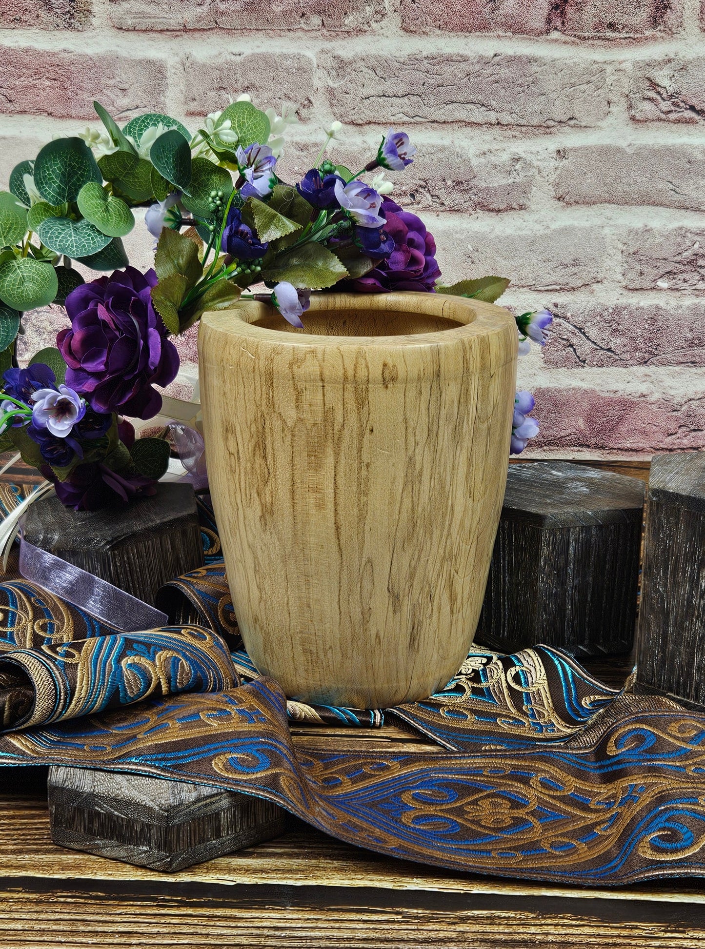 Medium size Vintage Wooden Vase