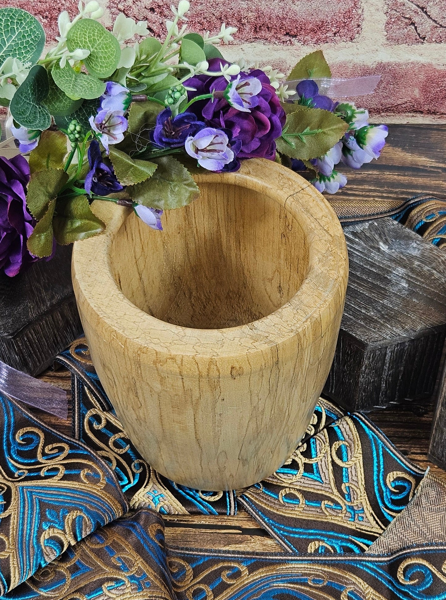 Medium size Vintage Wooden Vase