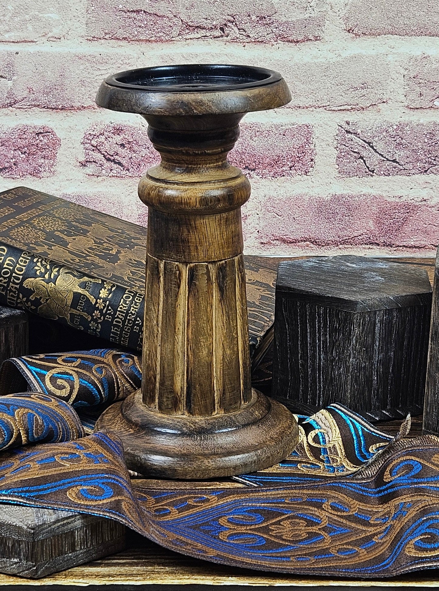 Vintage wooden candlestick