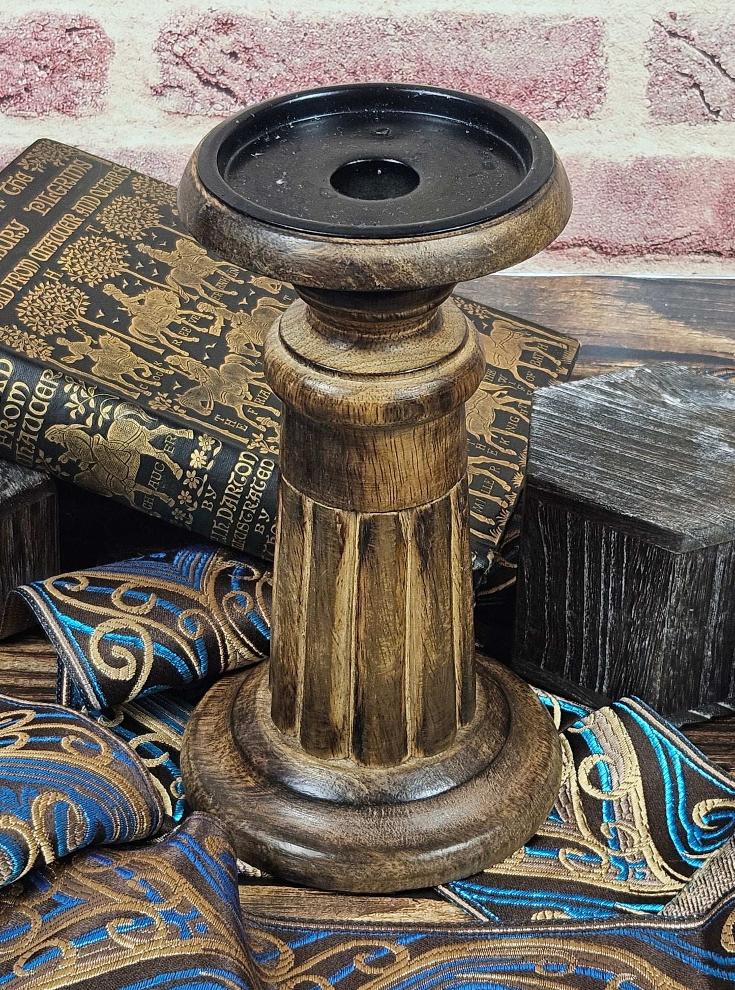 Vintage wooden candlestick
