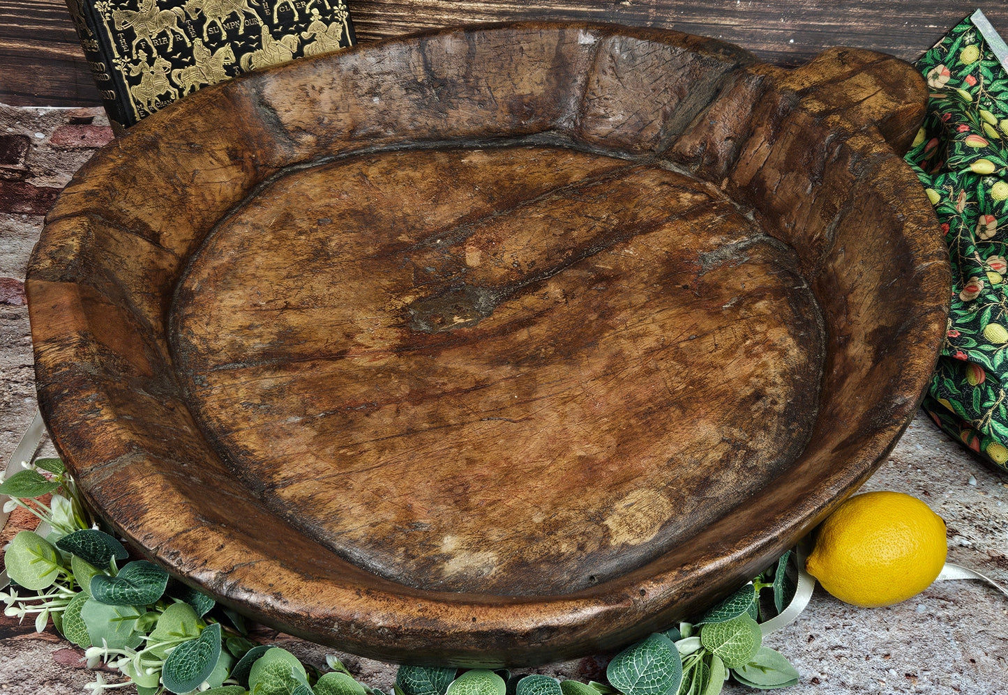 Huge antique Old Oak Trough