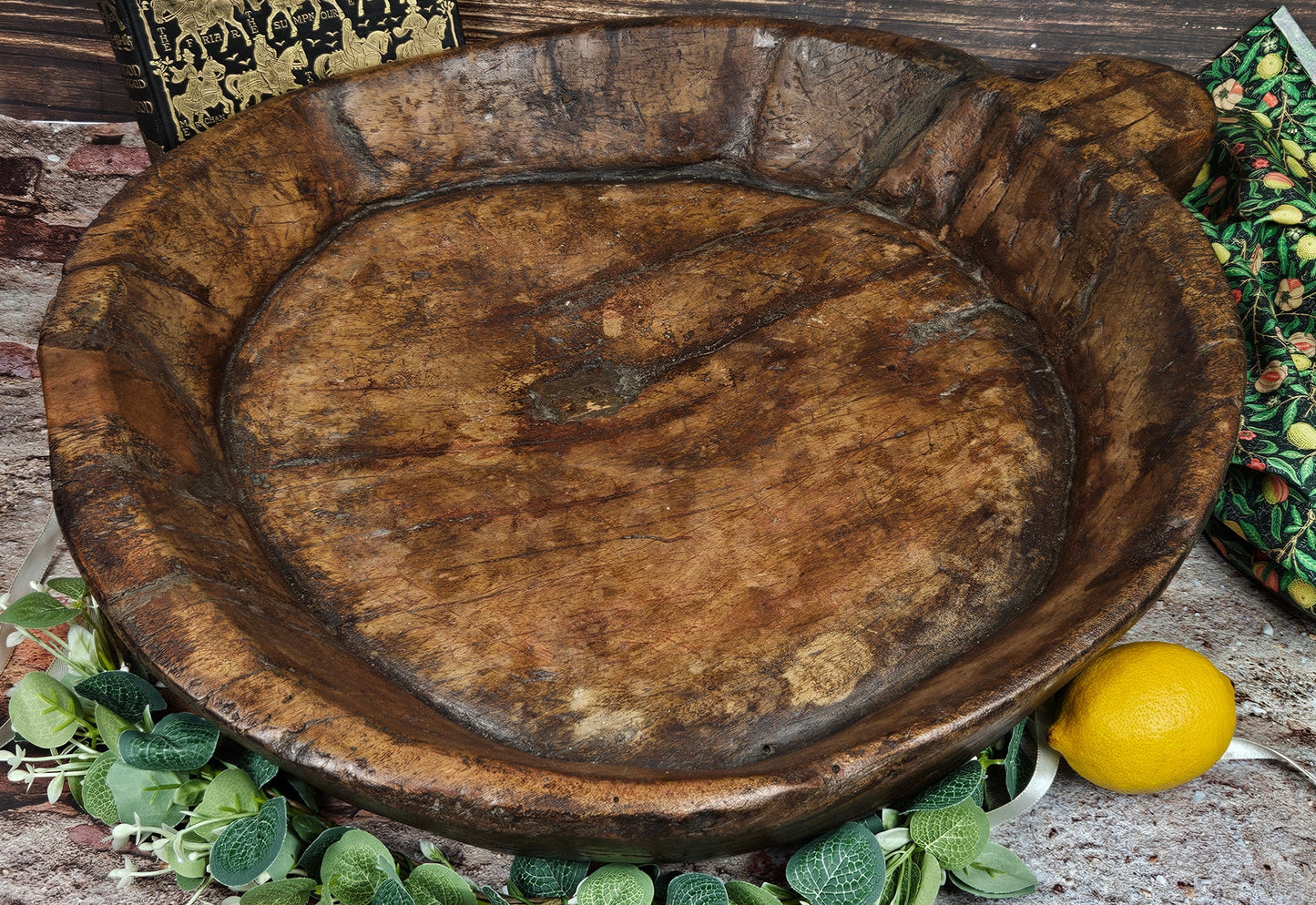 Huge antique Old Oak Trough