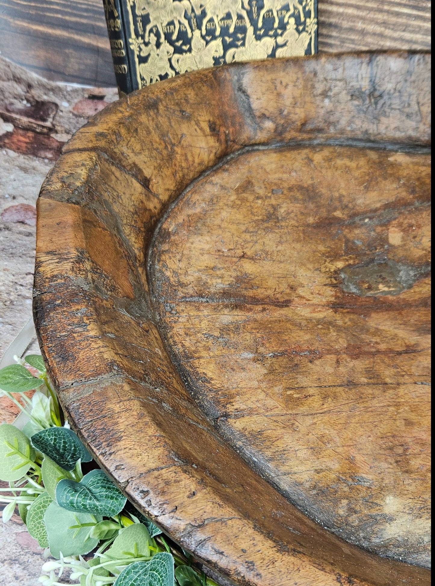 Huge antique Old Oak Trough