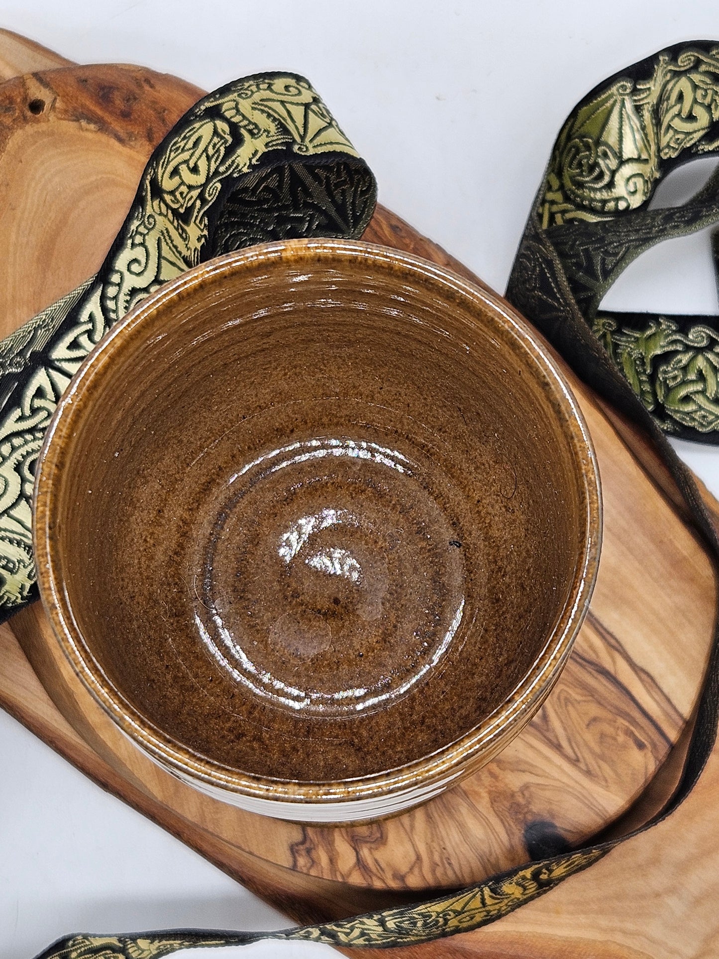 Vintage Studio Pottery Fully Glazed Broun Goblet