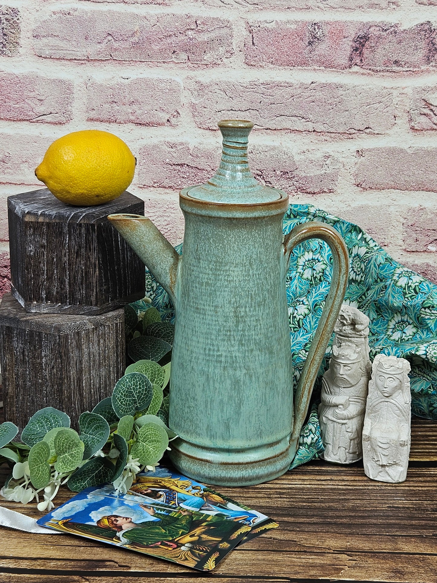 Rare Vintage Studio Pottery Knight Tintagel Coffee Pot