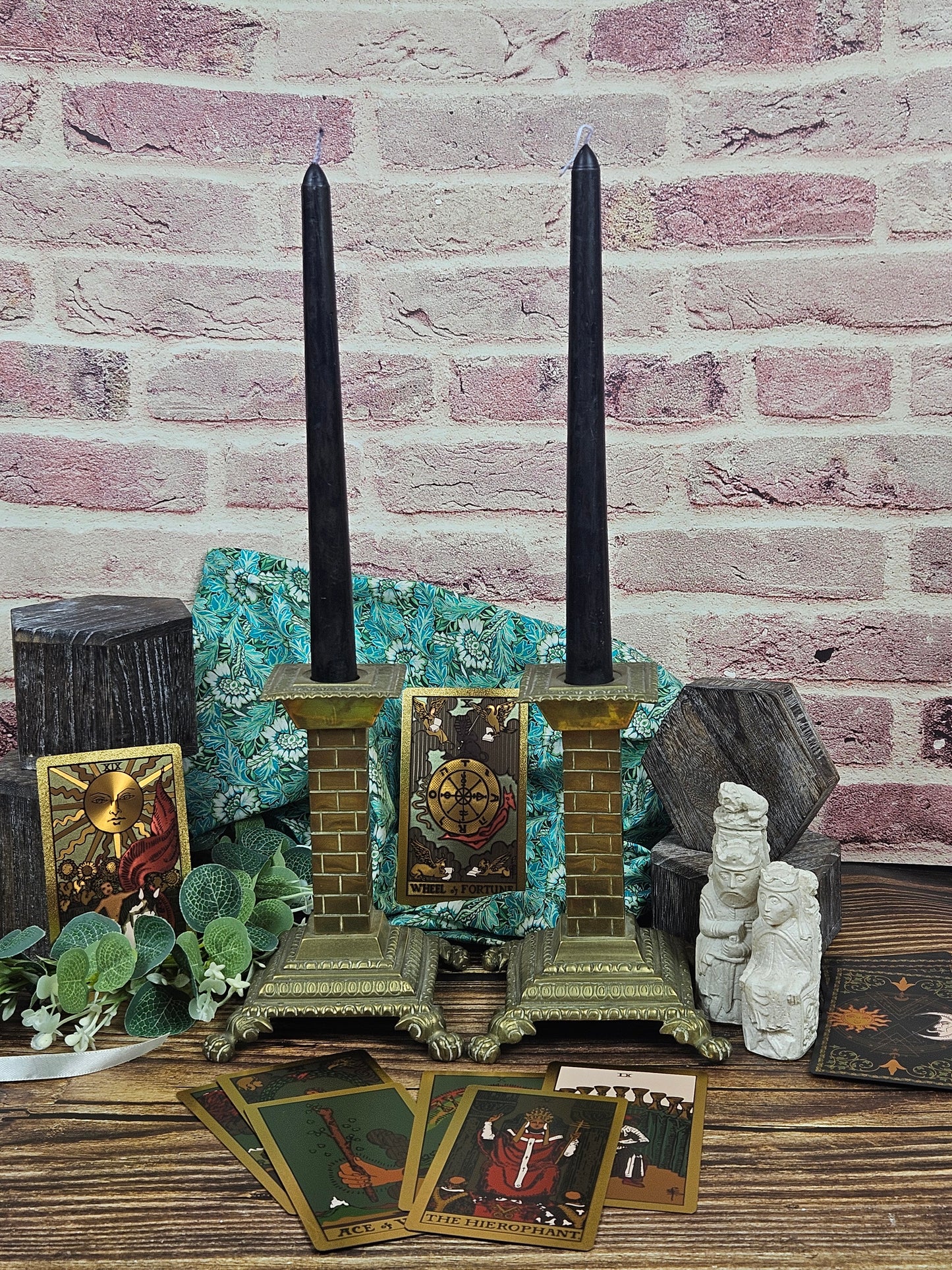 Vintage Pair of Candle stick Holders, with Lion's legs.