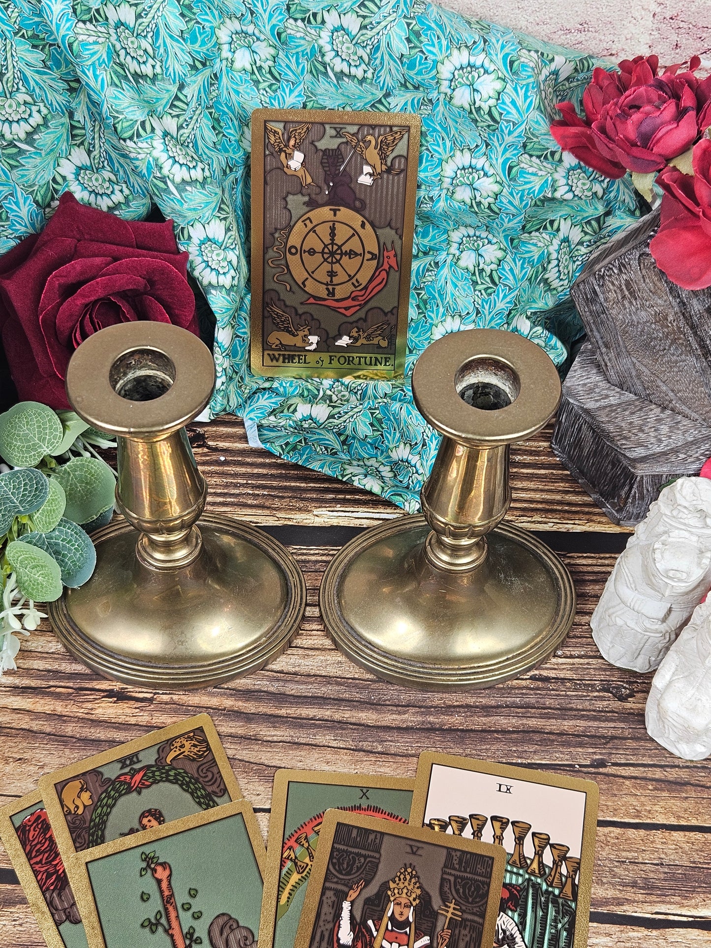 Vintage Pair of Candle stick Holders, Oval base.