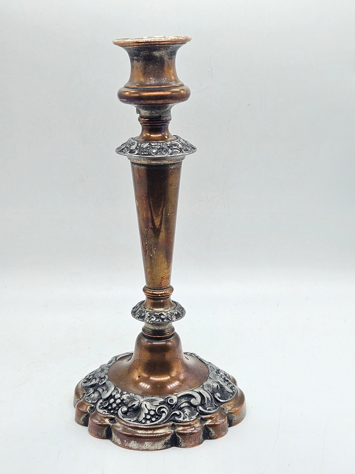 Vintage Antique Candle stick Holder, with copper plating.
