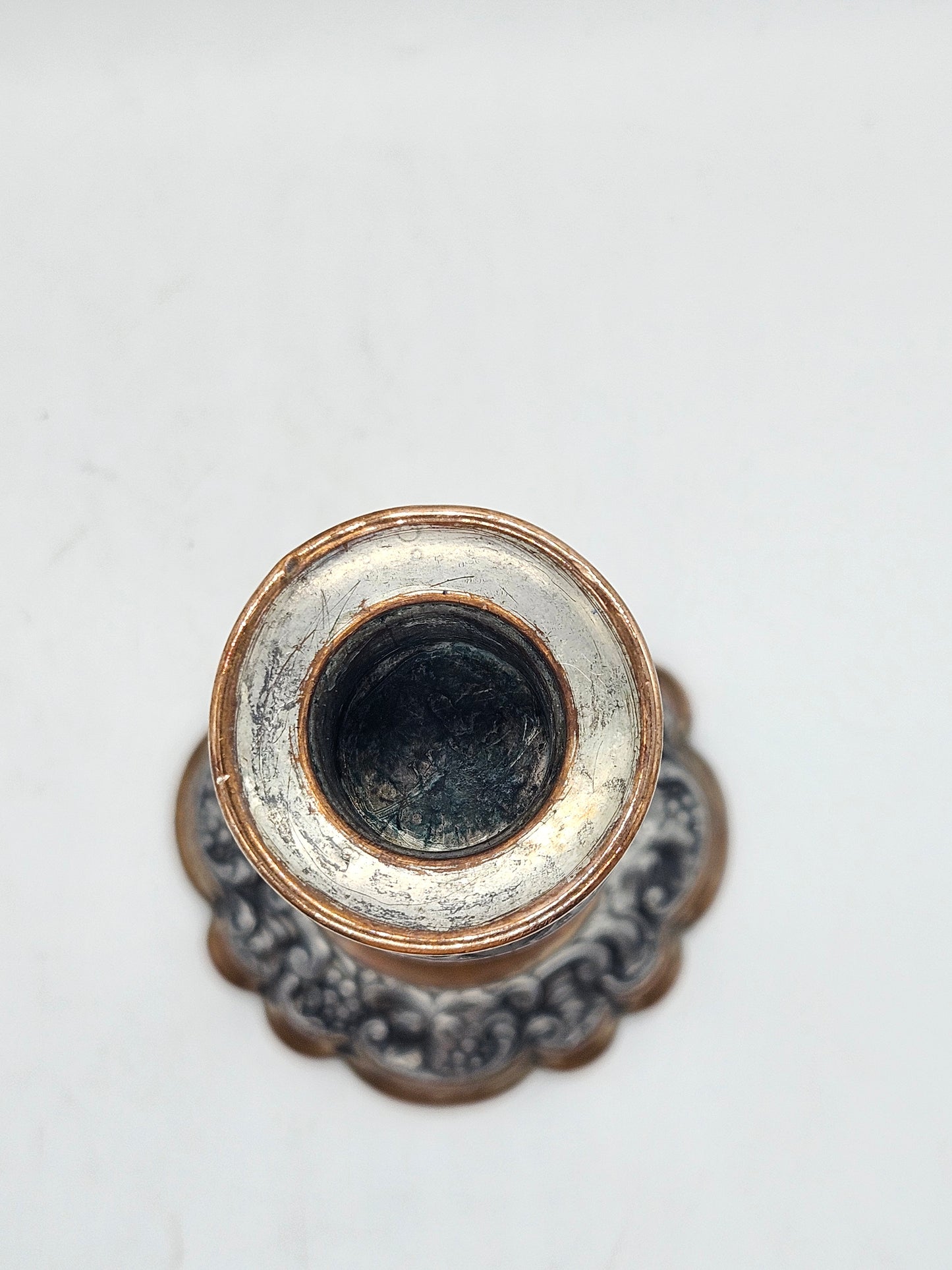 Vintage Antique Candle stick Holder, with copper plating.