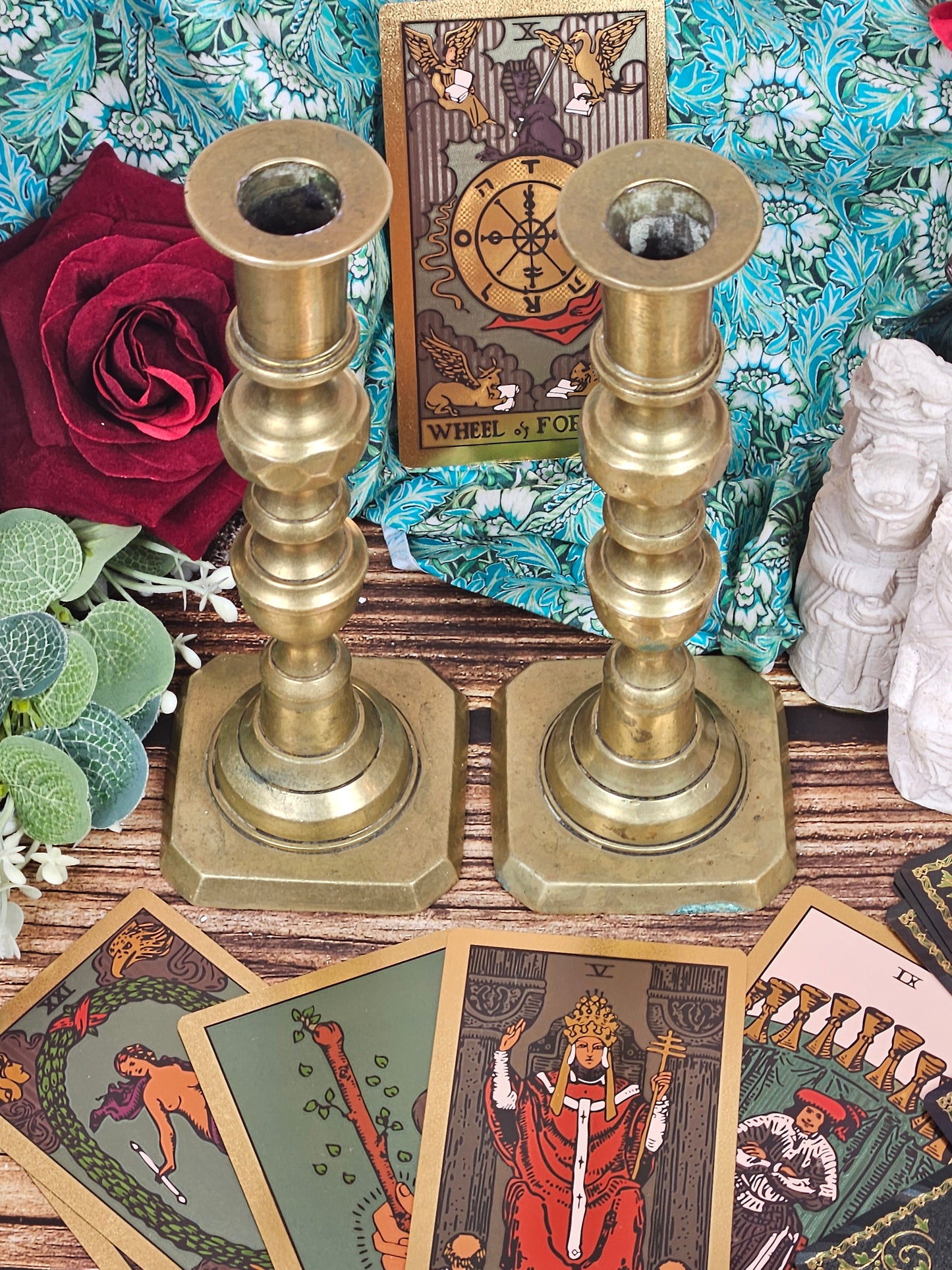 Vintage Pair of Brass Candle stick Holders.