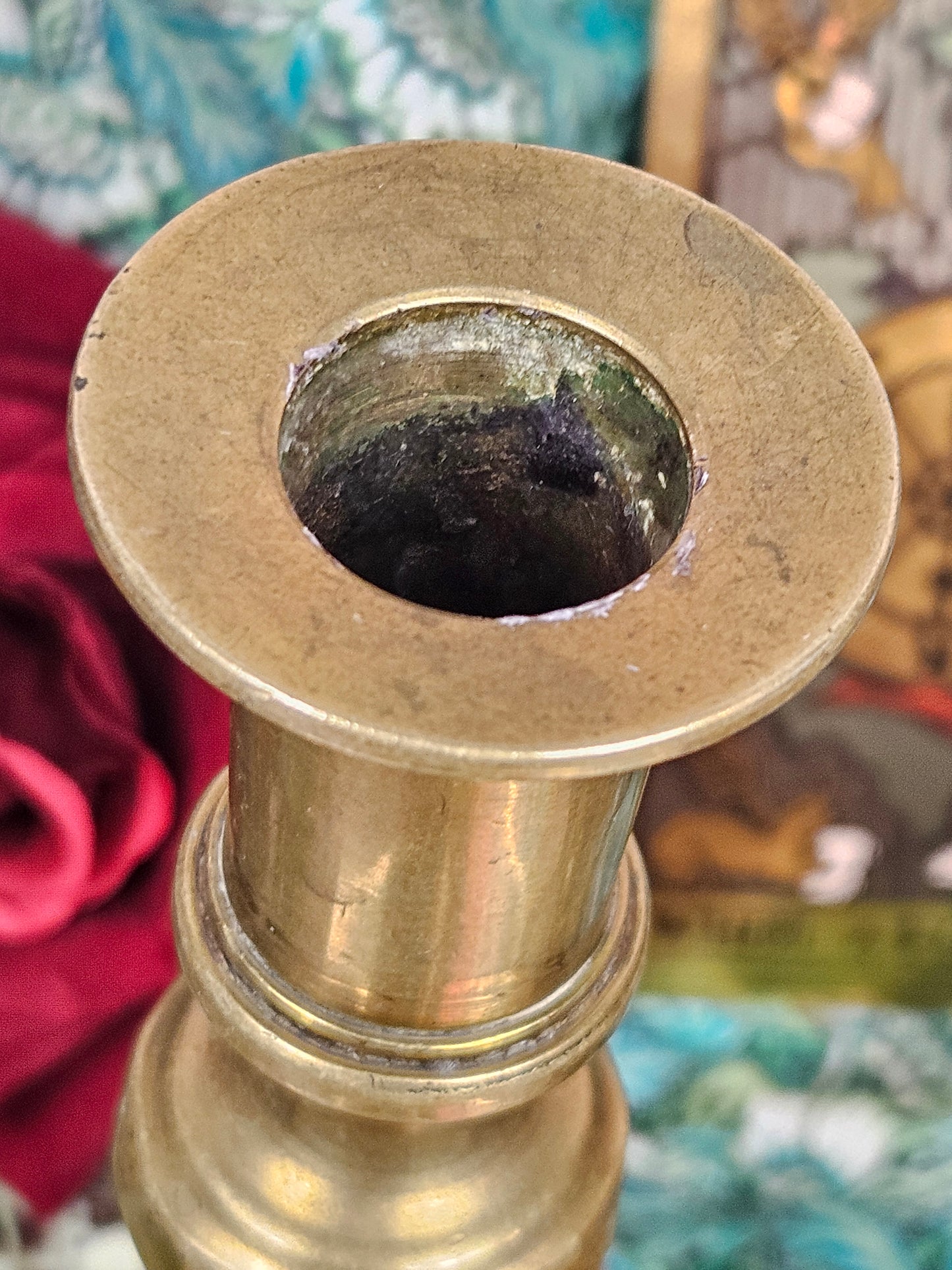 Vintage Pair of Brass Candle stick Holders.