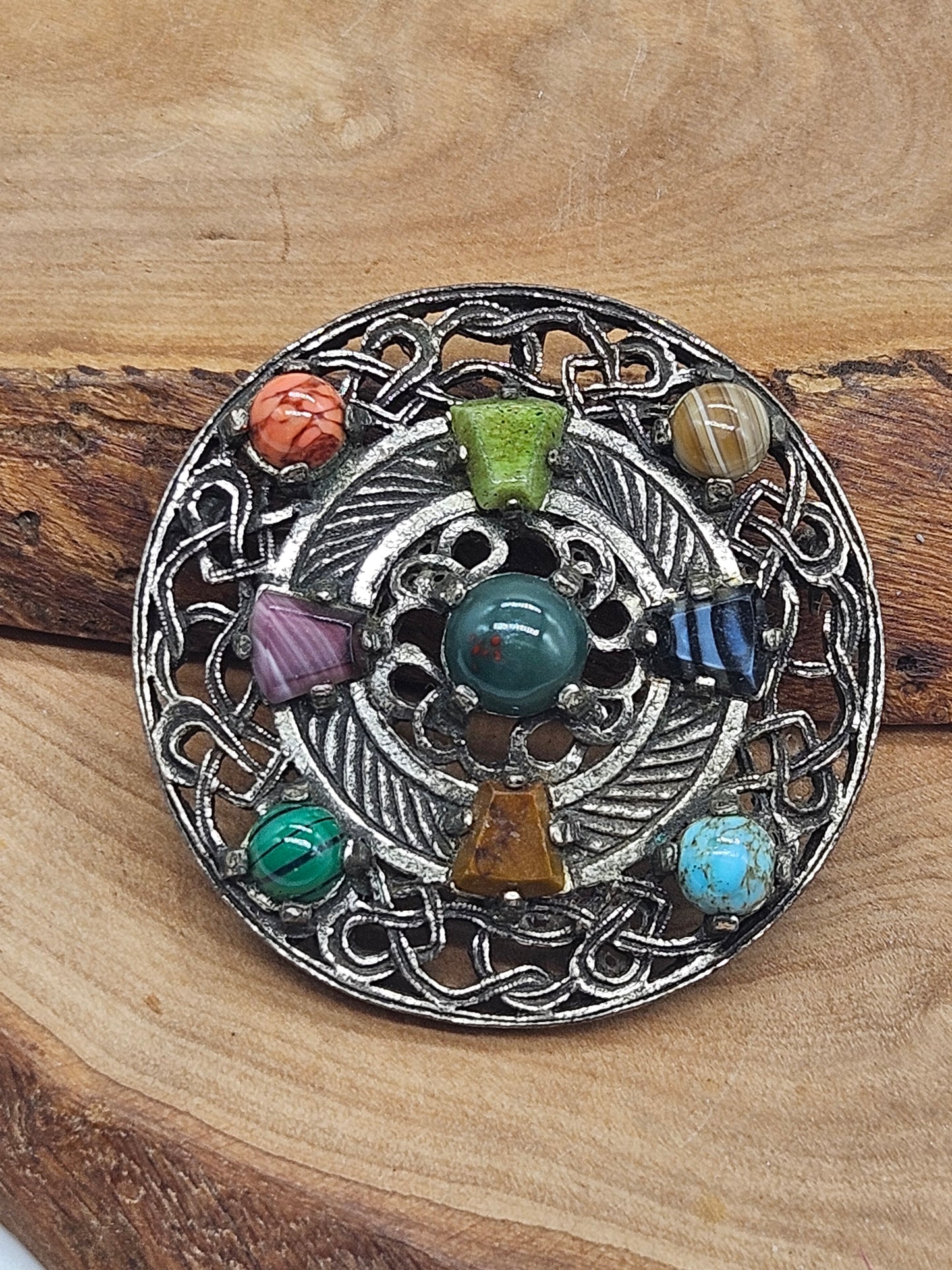 Antique Large Rare Medieval-style Round Brooch/Pendant