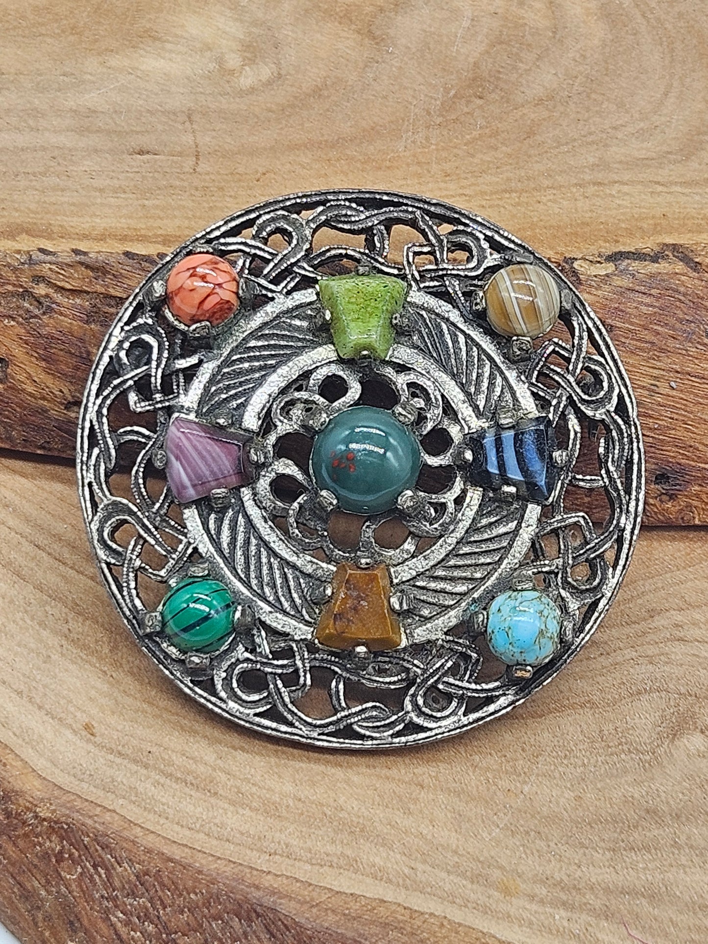 Antique Large Rare Medieval-style Round Brooch/Pendant