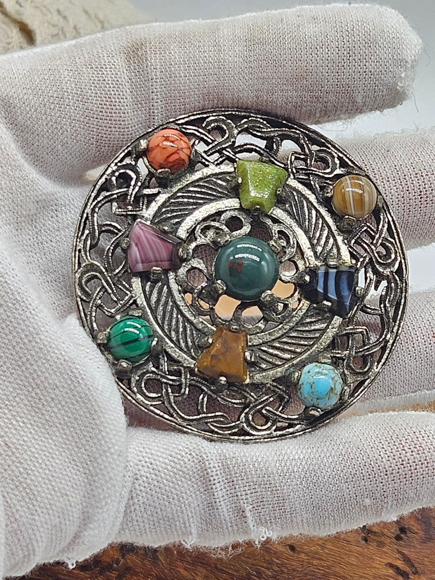 Antique Large Rare Medieval-style Round Brooch/Pendant