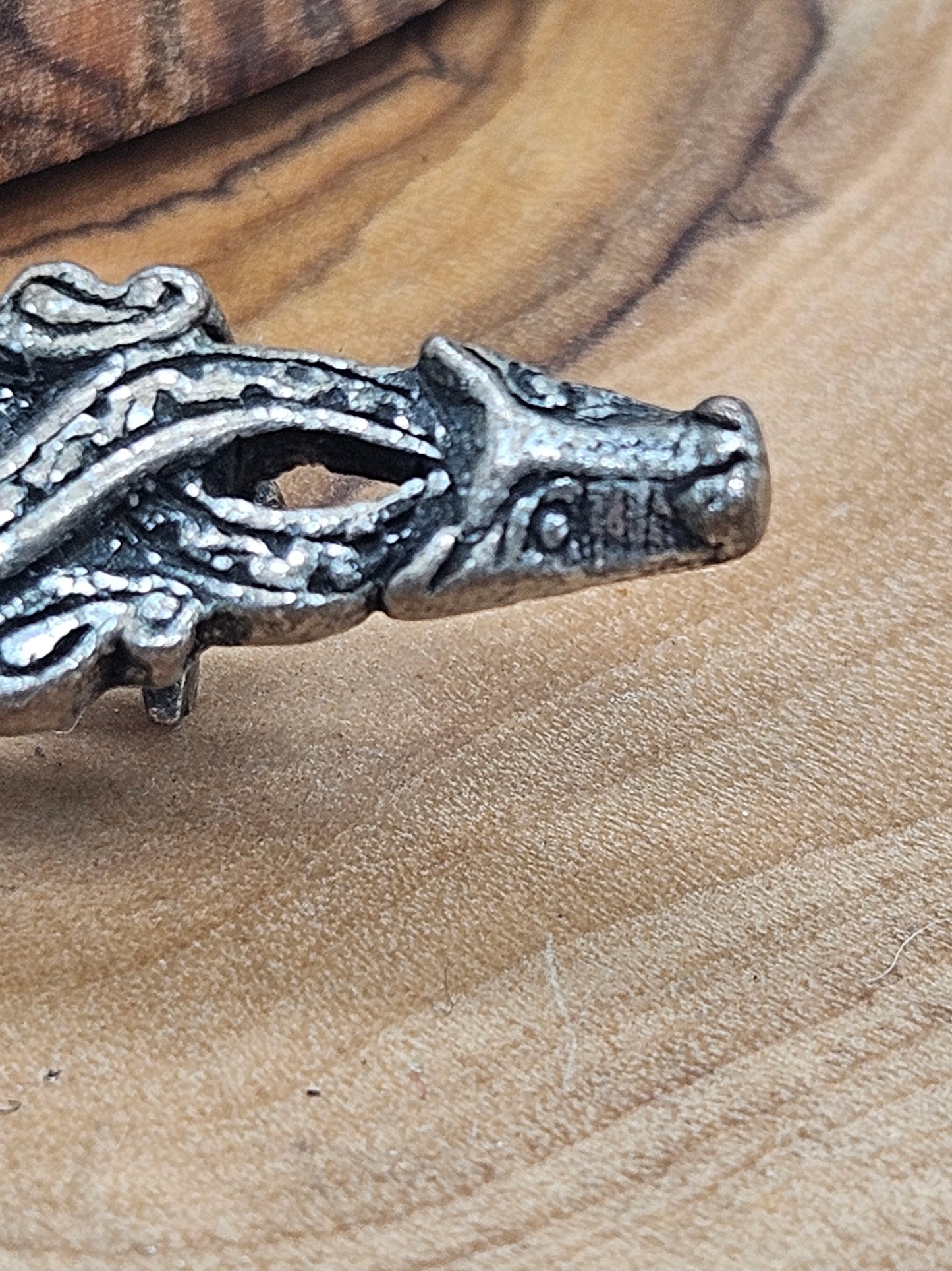 Antique Scottish Rare Brooch Dragon and Green Stone