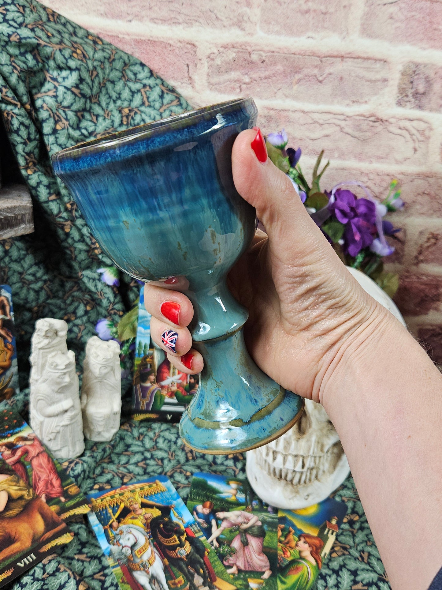 Vintage Studio Pottery Large Size beautifully glazed Goblet, VGC, N302