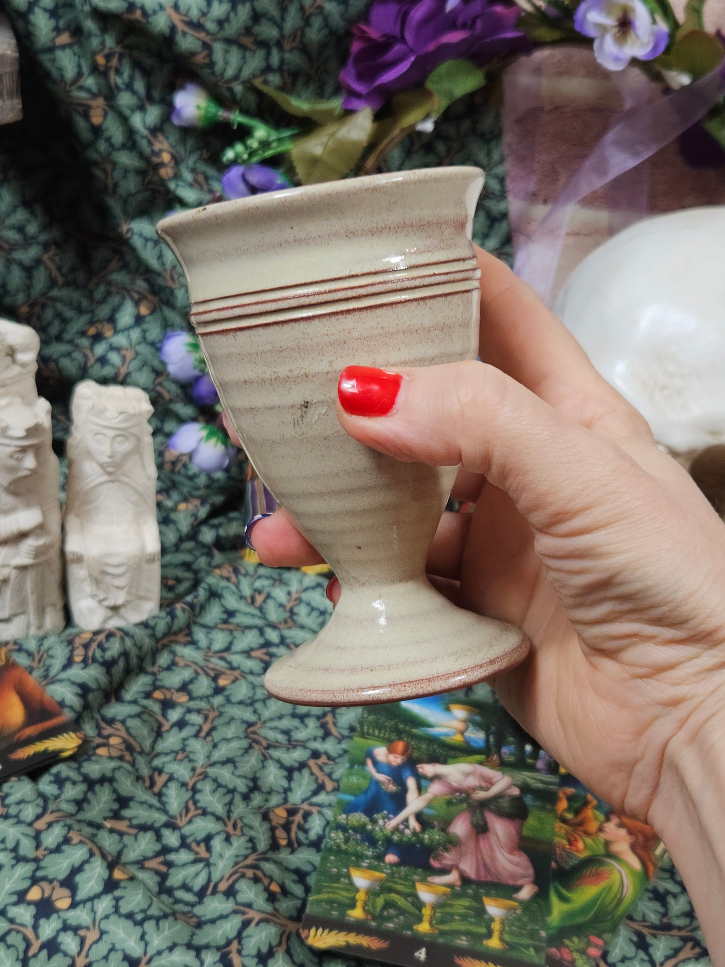 Vintage Studio Pottery elegant goblet with light gloss finish VGC N407