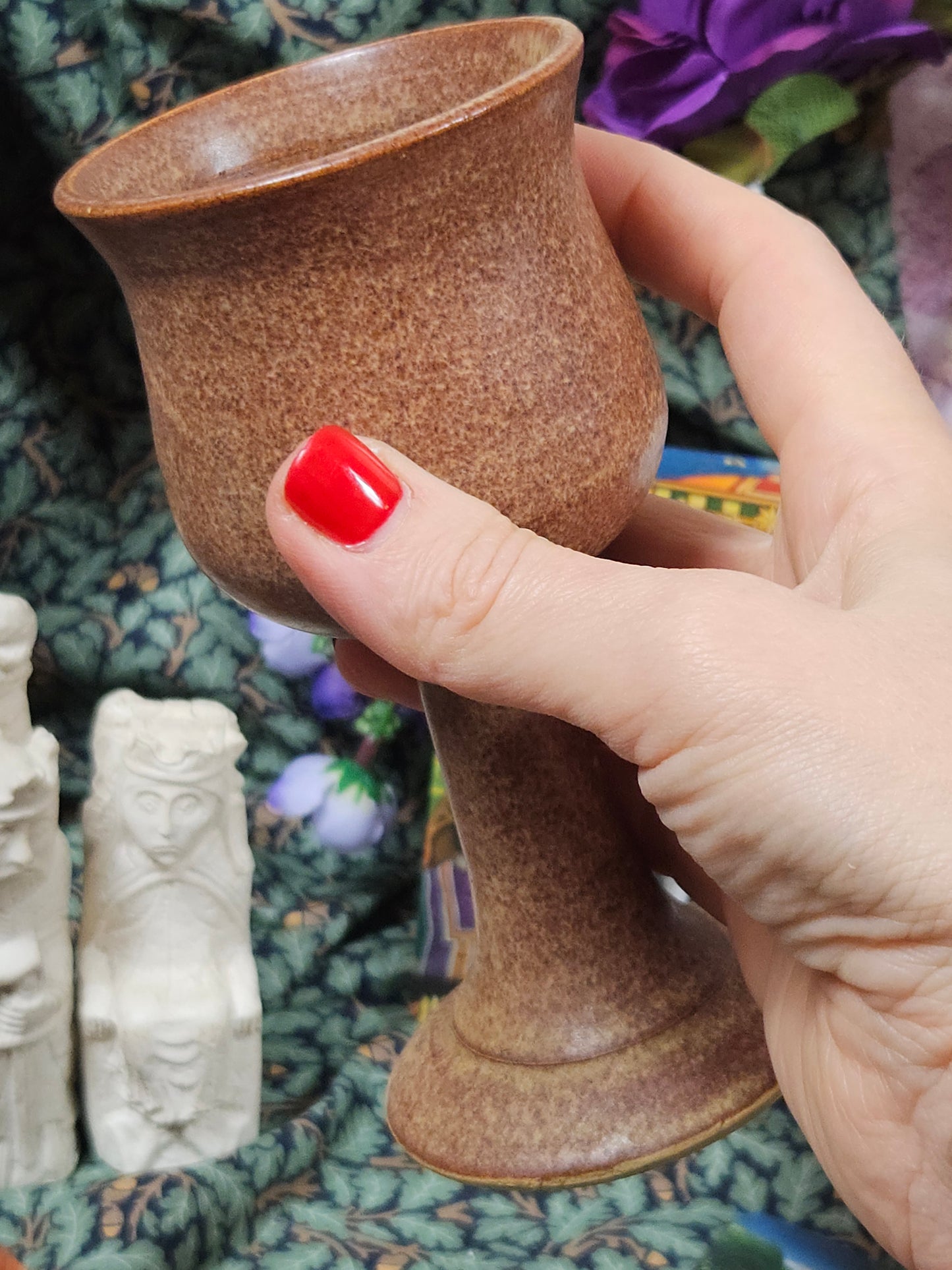 Vintage Studio Pottery goblet with matt finish VGC N404