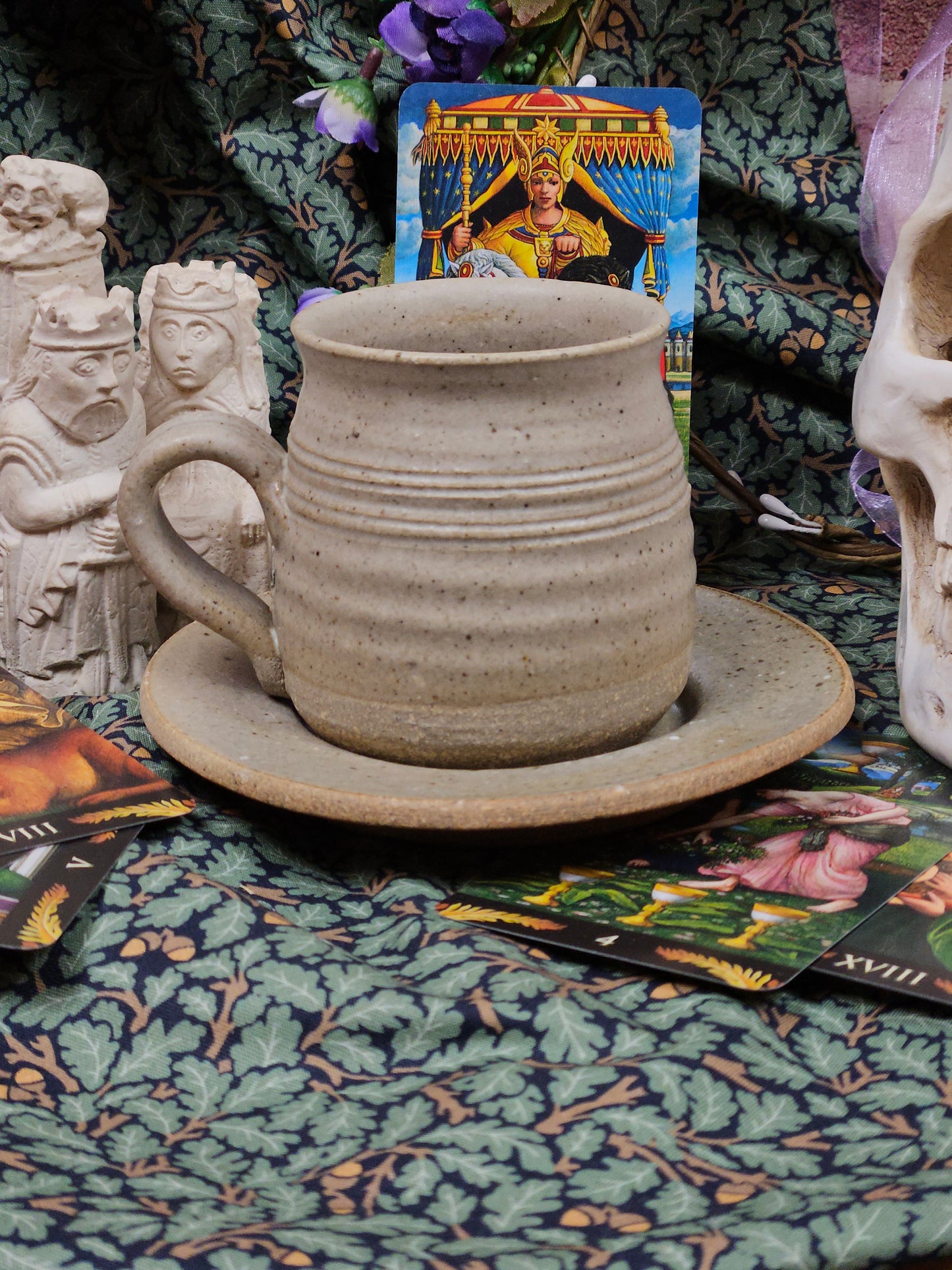 Vintage studio pottery Tea pair - medieval style mug and saucer