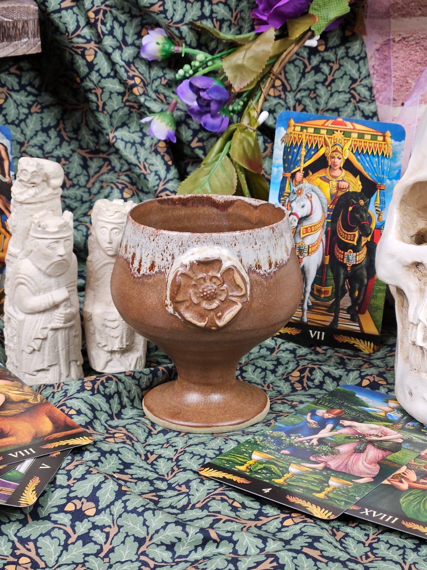 Vintage York Pottery Medieval Style Goblet Tudor Rose