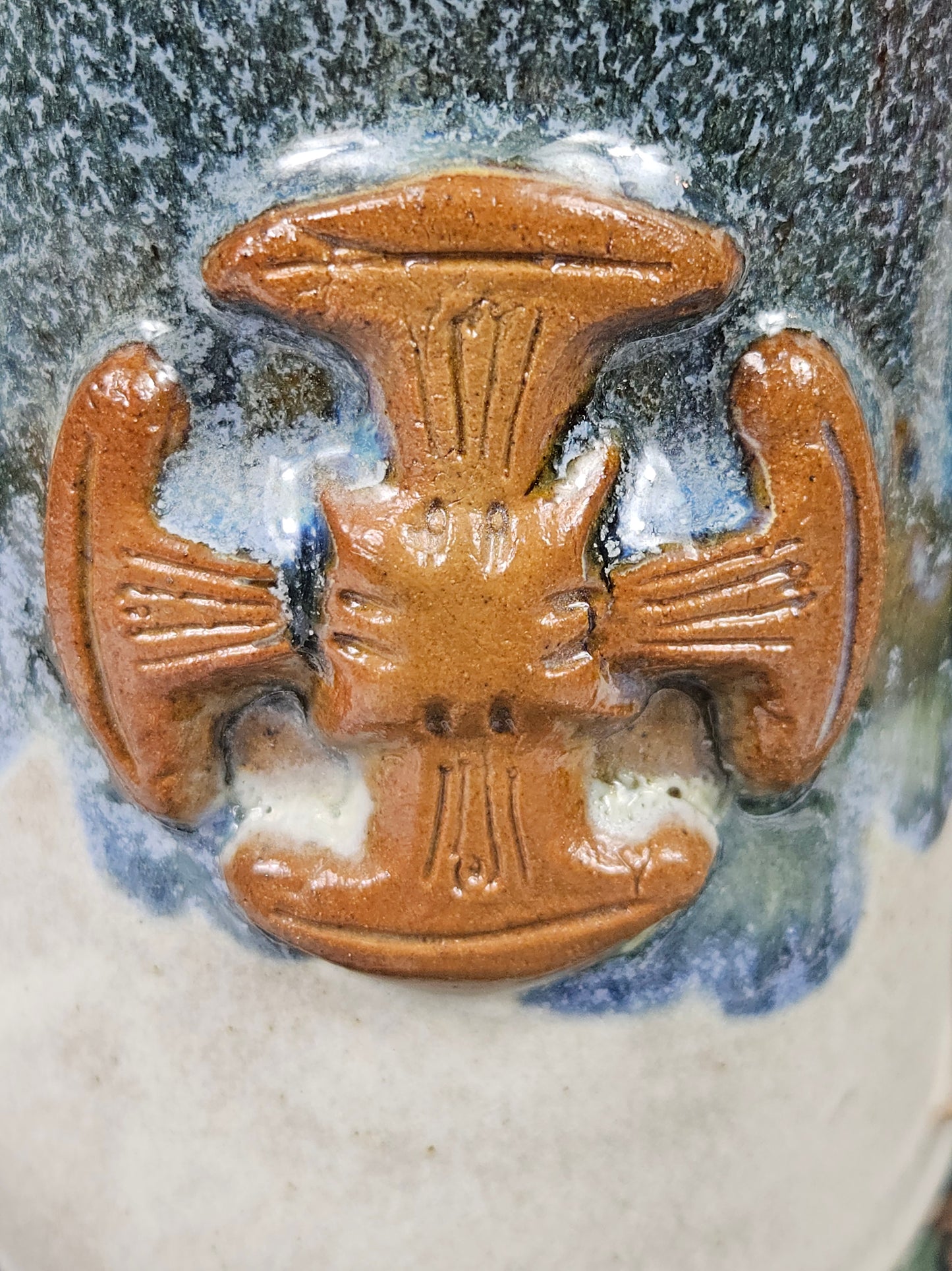 Vintage Canterbury Pottery milk jug with Cross, VGC, N315