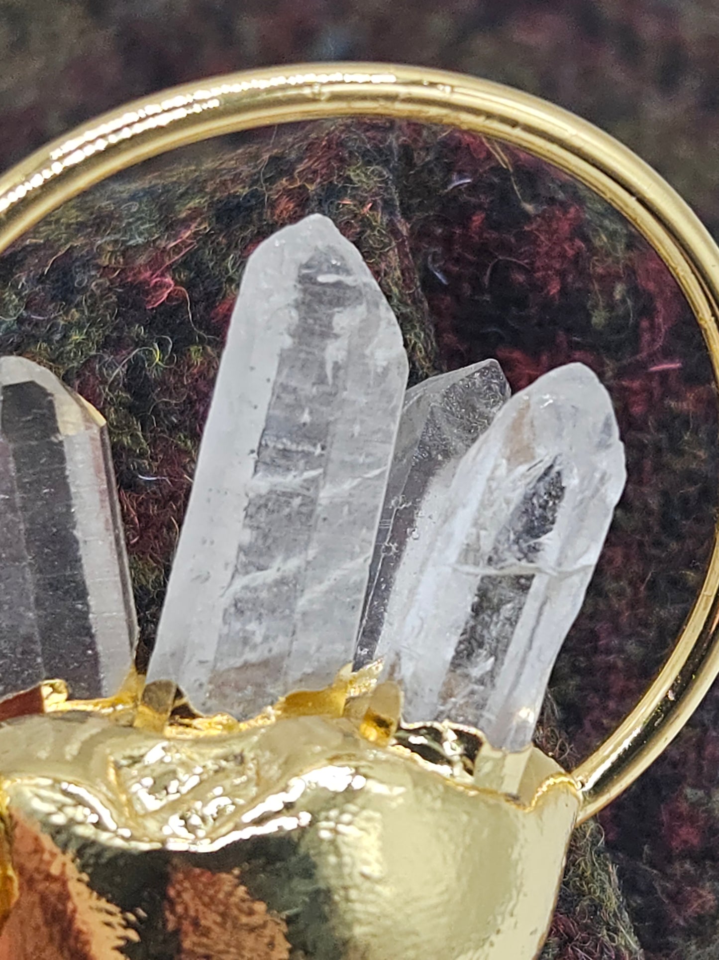 Very large crystal pendant, Quartz, Three types of quartz, no chain.