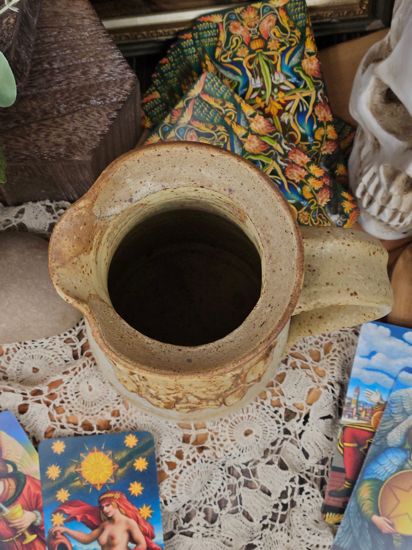 Large vintage studio pottery Water Jug, Could be in Tom Bombadil House!