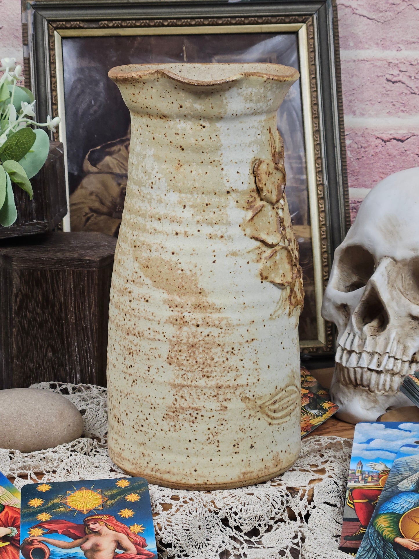 Large vintage studio pottery Water Jug, Could be in Tom Bombadil House!