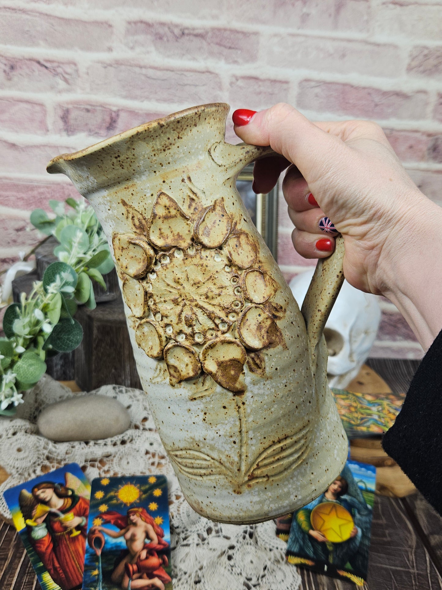Large vintage studio pottery Water Jug, Could be in Tom Bombadil House!