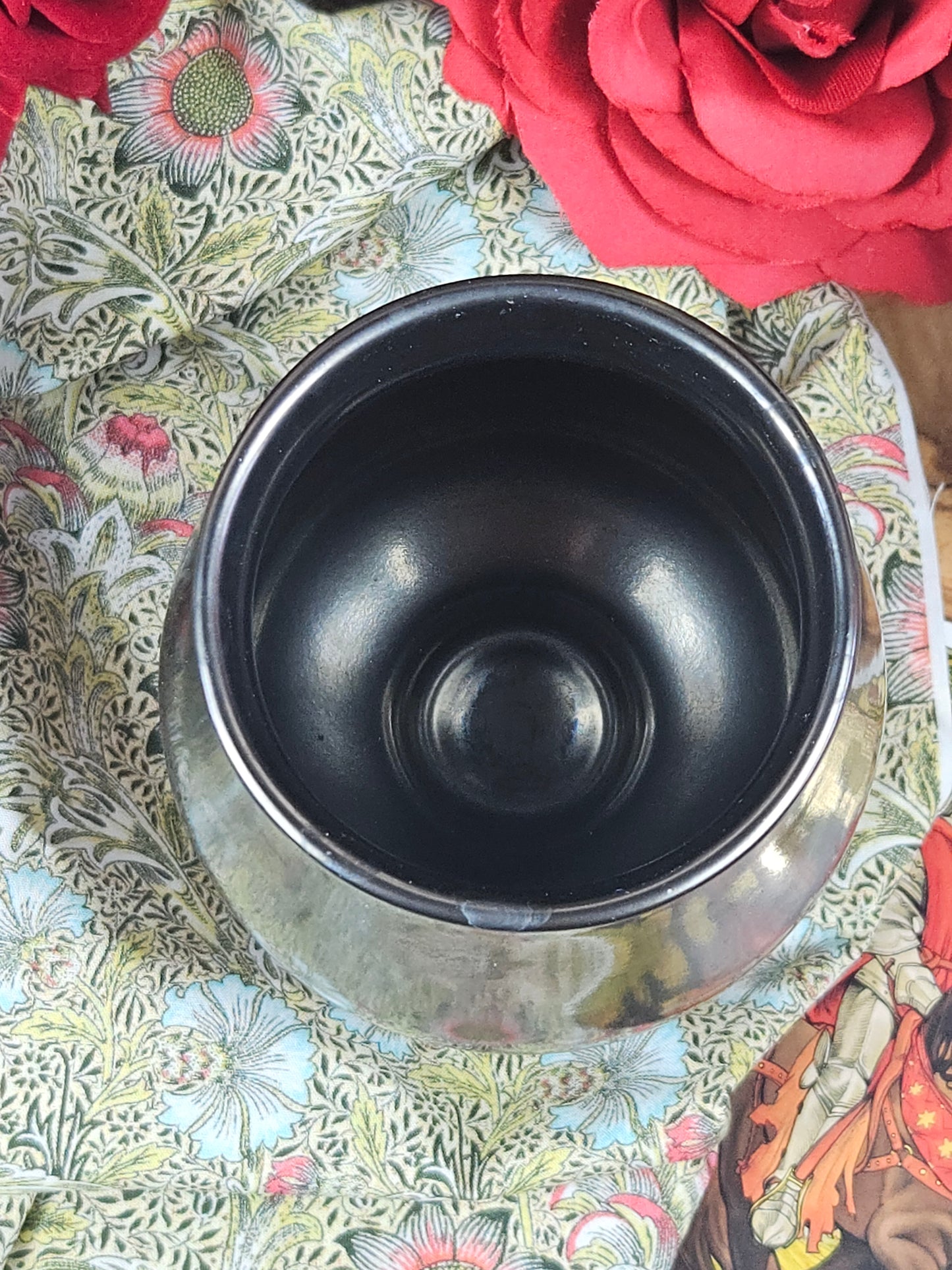 Vintage Studio Pottery Beautifully Metal-like glazed goblet VGC