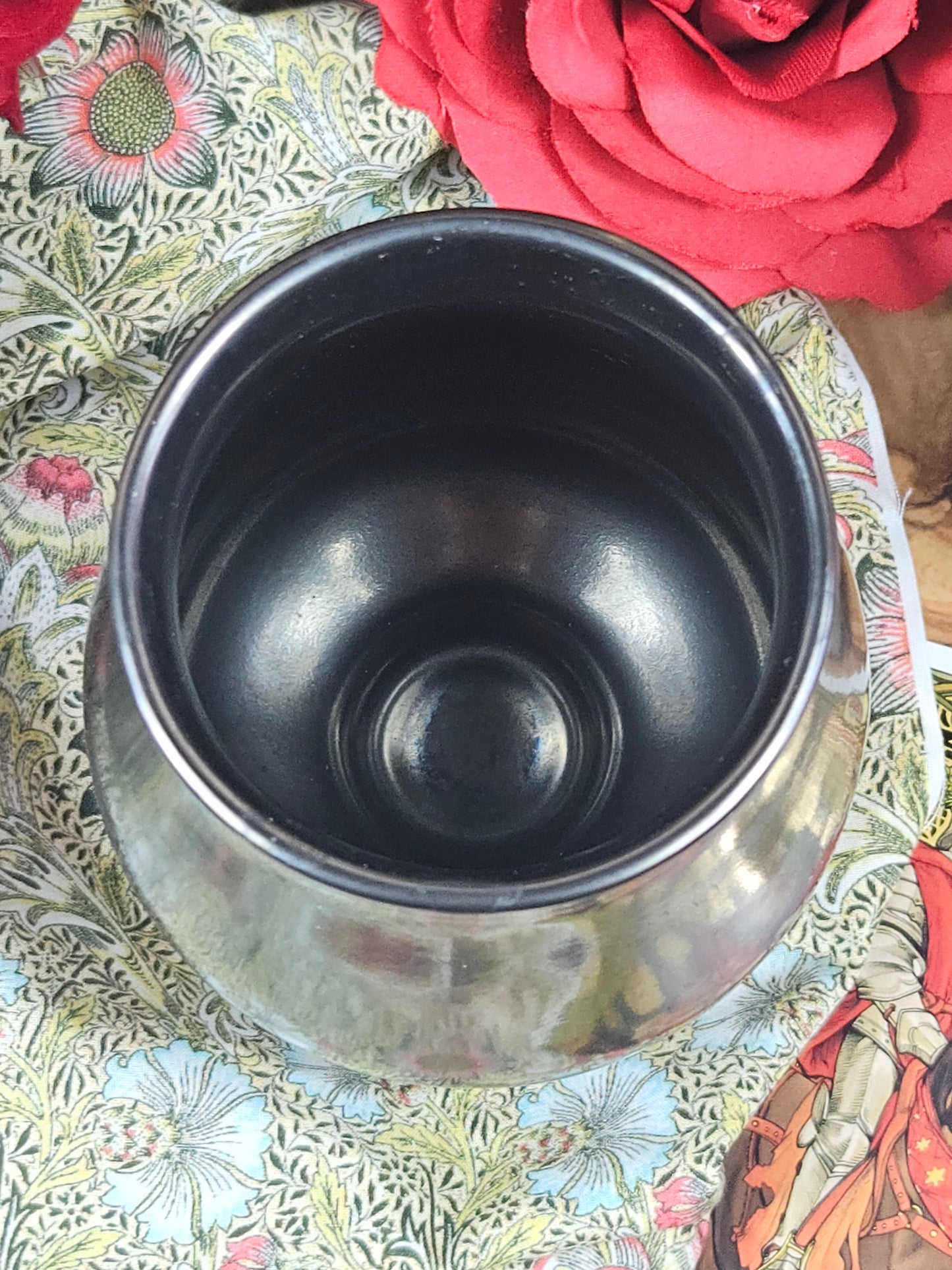 Vintage Studio Pottery Beautifully Metal-like glazed goblet VGC