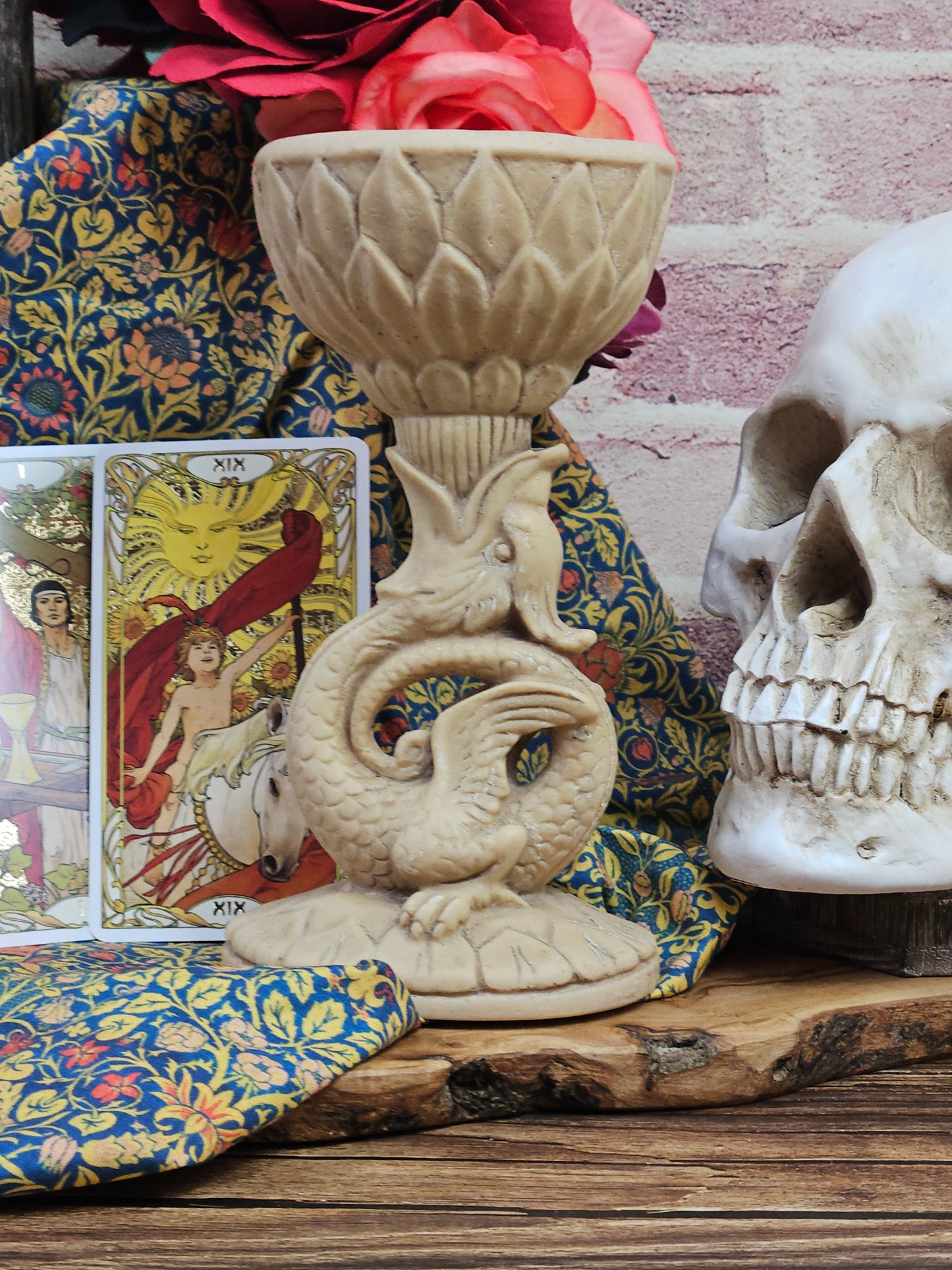 Unusual Vintage Resin Dragon Candleholder or Vase or Urn