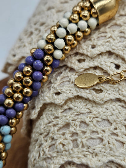 Vintage beaded necklace, 1980's