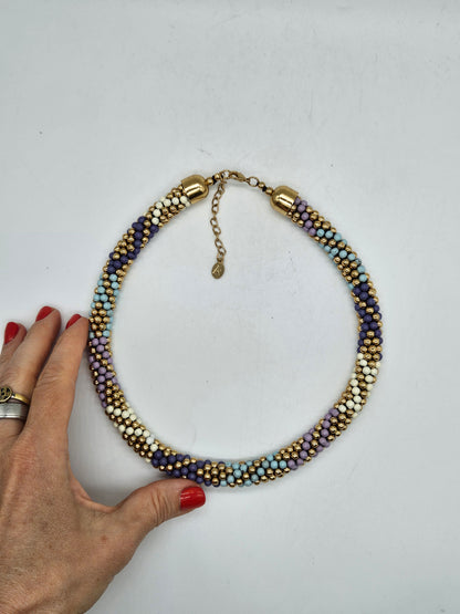 Vintage beaded necklace, 1980's