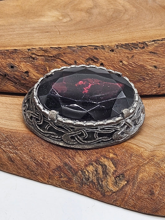 Vintage Cobashon brooch with Celtic border.