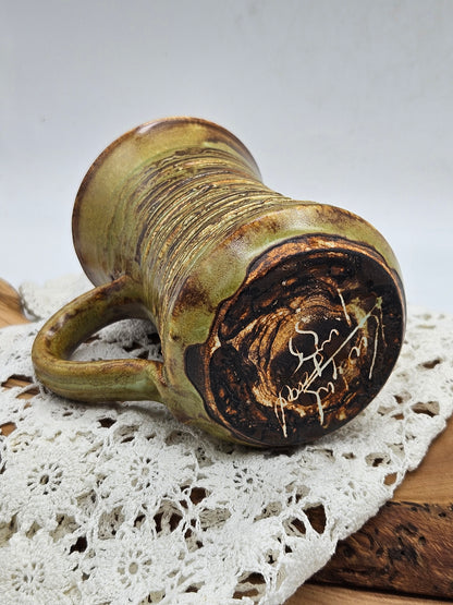 Unique vintage mug in medieval style, Tintagle Studio Pottery
