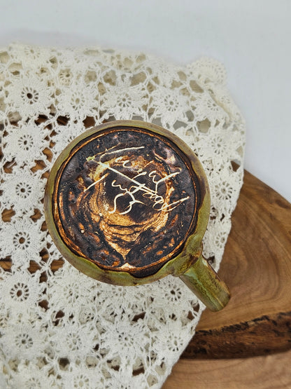 Unique vintage mug in medieval style, Tintagle Studio Pottery