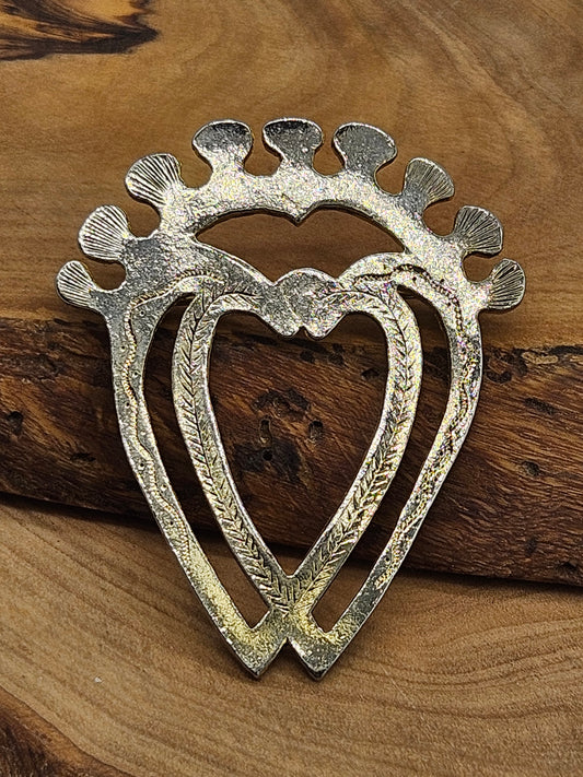 Vintage Celtic style brooch - Two Hearts Forever.