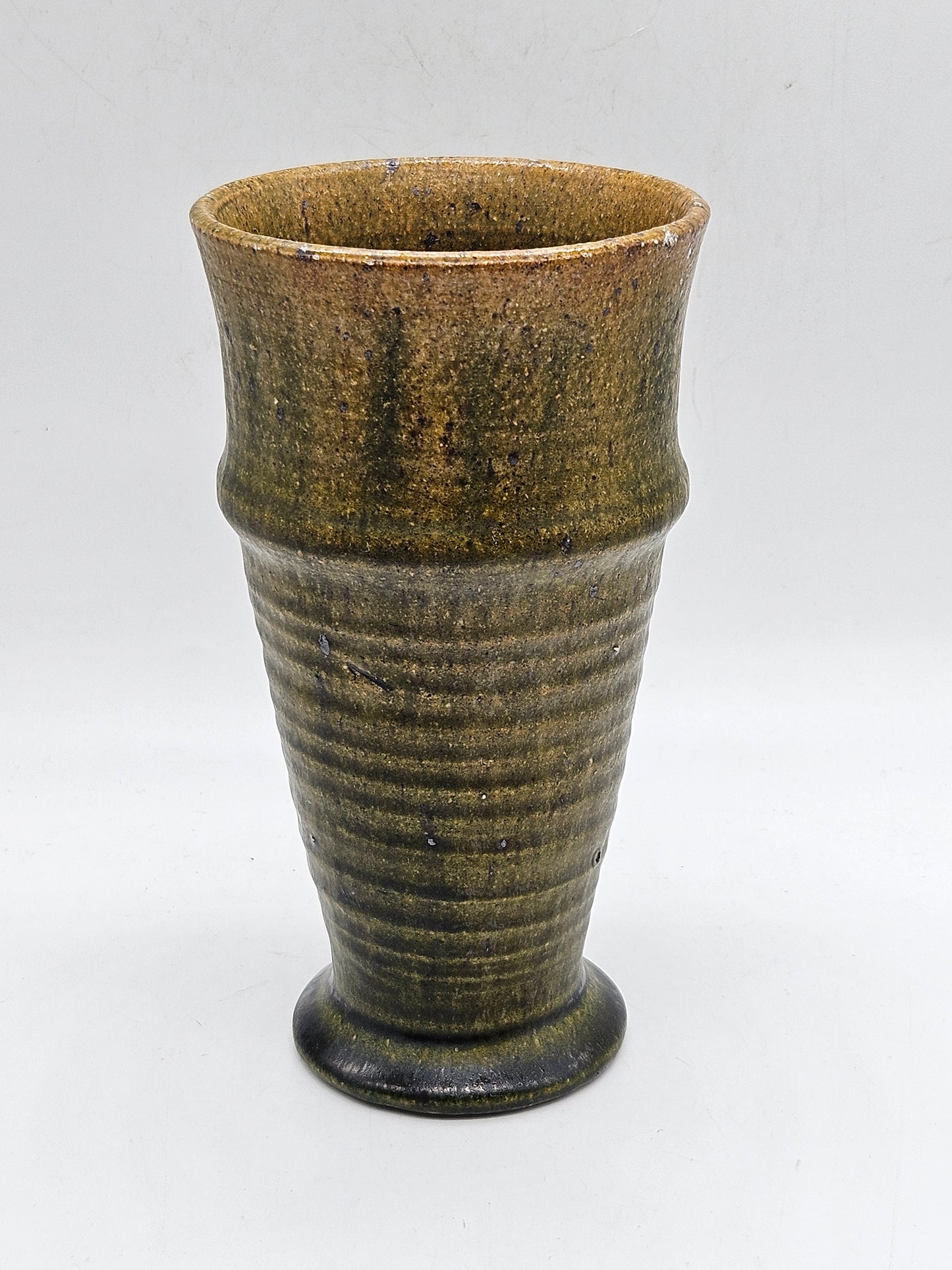 Vintage Studio Pottery Large Heavy Wine Glass or Vase